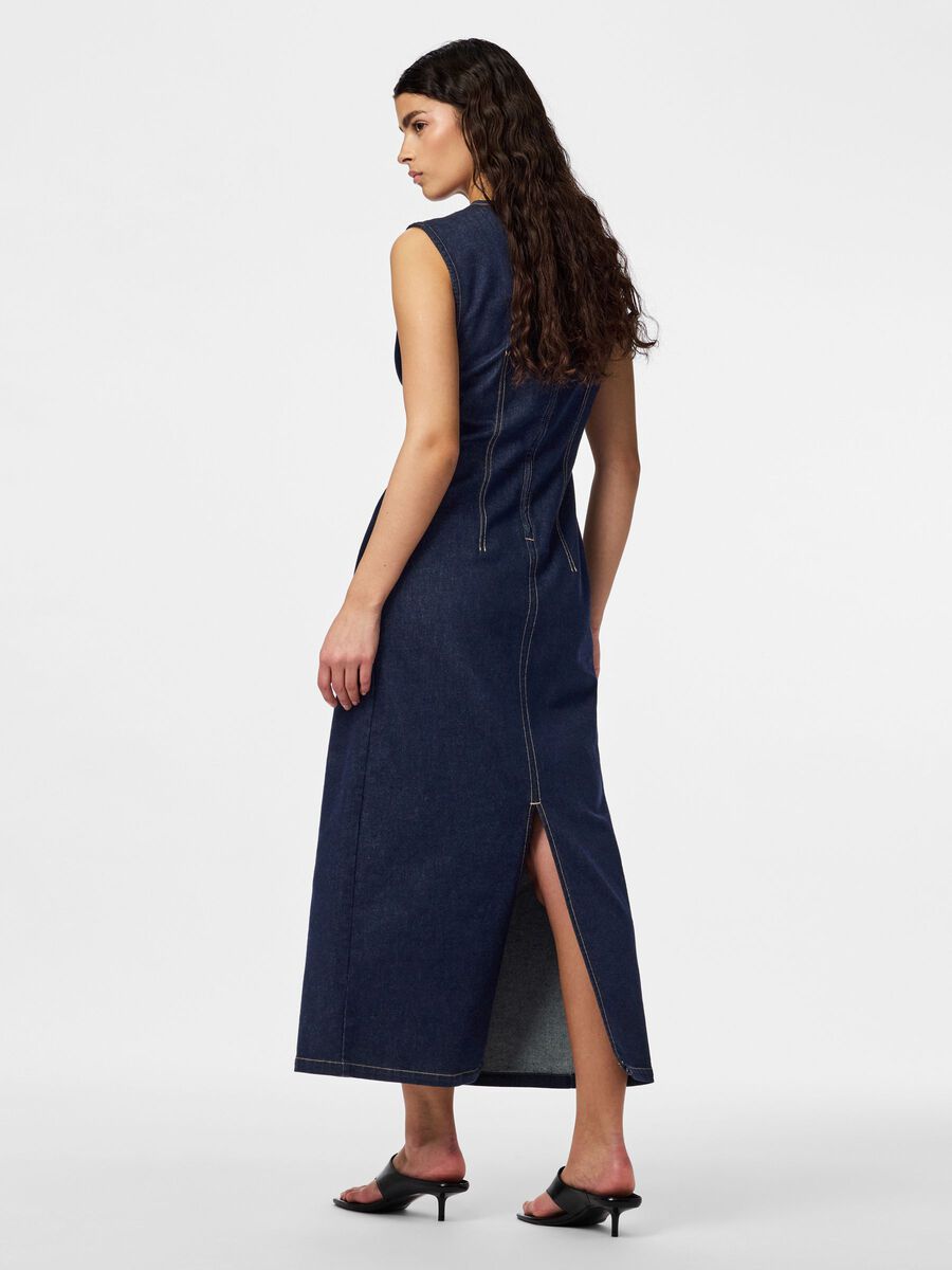 Product carousel image - PCFRANNA DENIM MIDI DRESS, Dark Blue Denim | 2