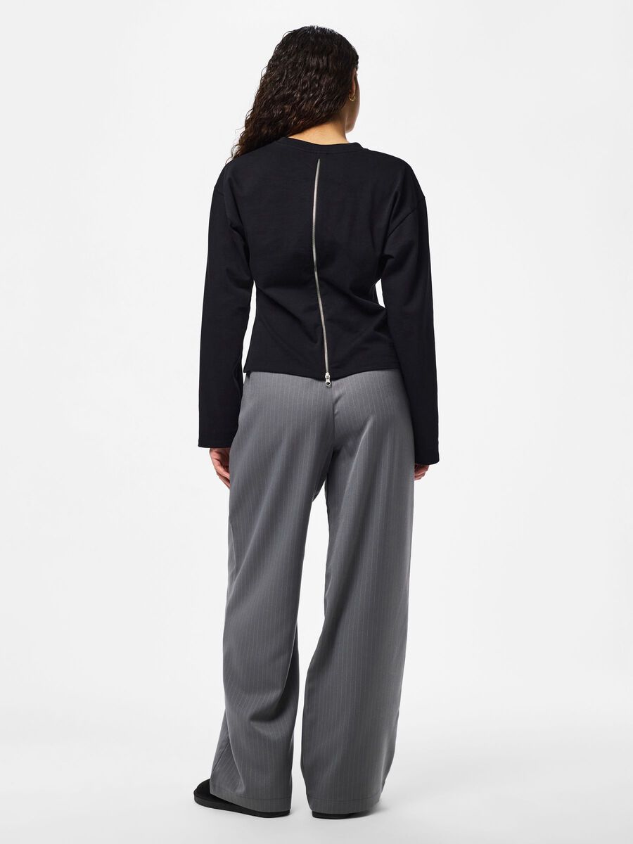 Product carousel image - PCAMY ZIP LONG-SLEEVED T-SHIRT, Black | 2