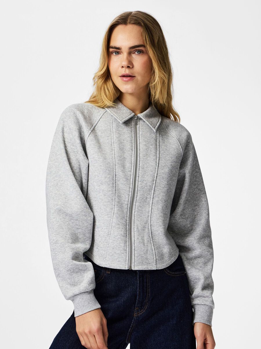 Product carousel image - PCFILUCCA FIGURSYET SWEAT CARDIGAN, Light Grey Melange | 1
