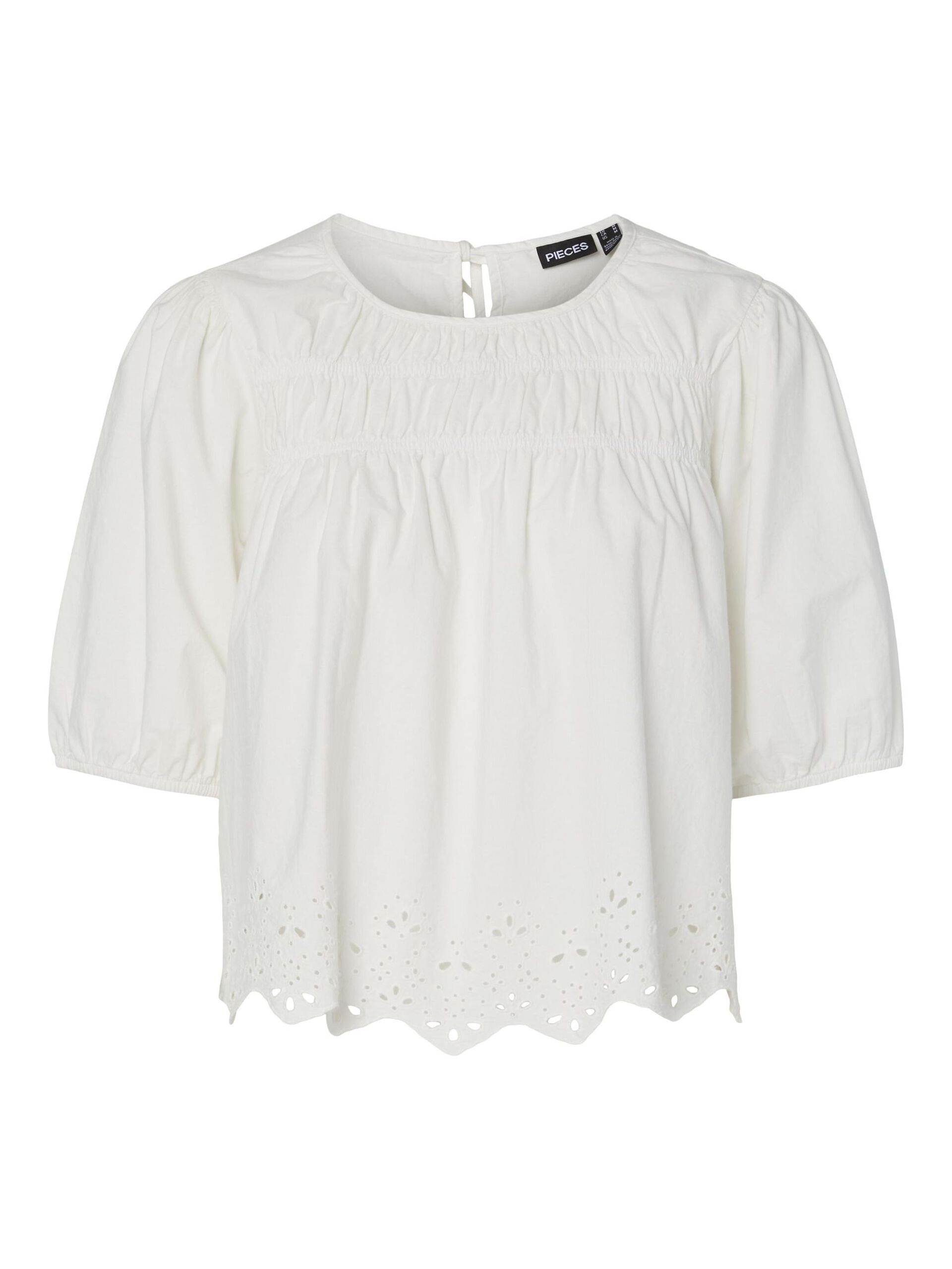 Carousel image - PCSALMINA 2/4 SHORT SLEEVED TOP, Cloud Dancer | 5