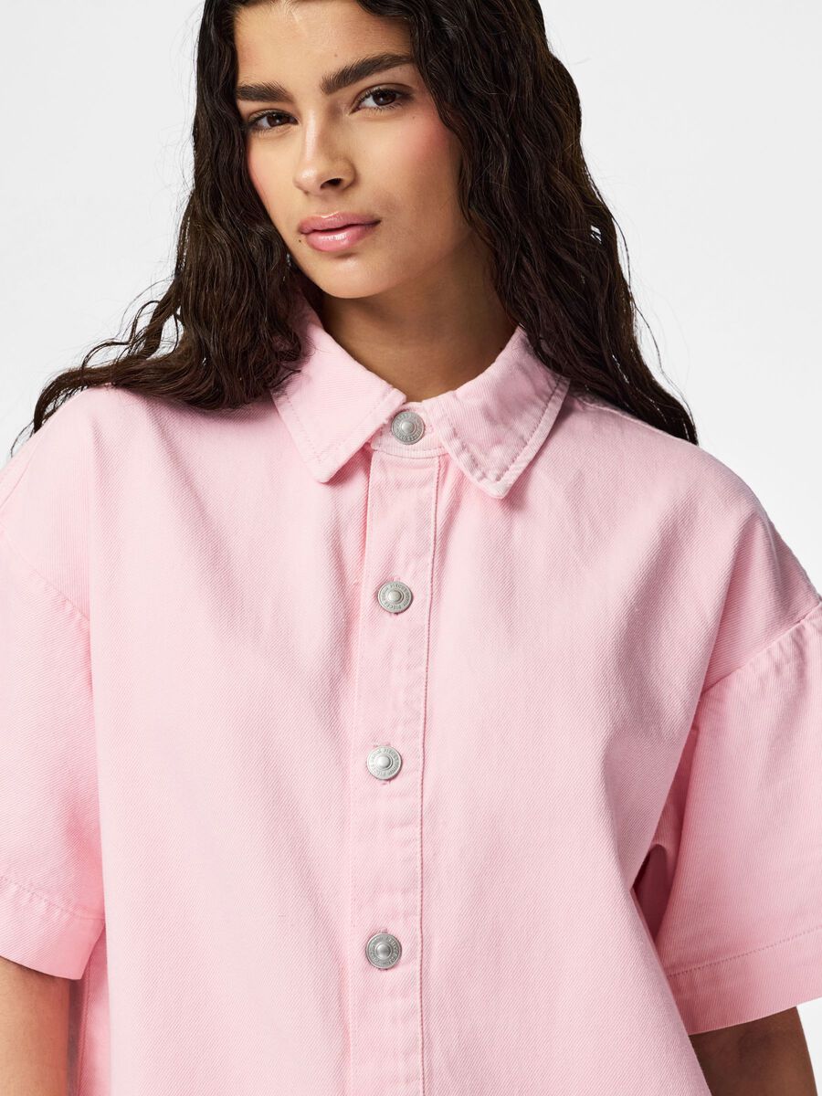 Carousel image - PCSKY - COUPE EN A - DENIM MINI-ROBE, Roseate Spoonbill | 4