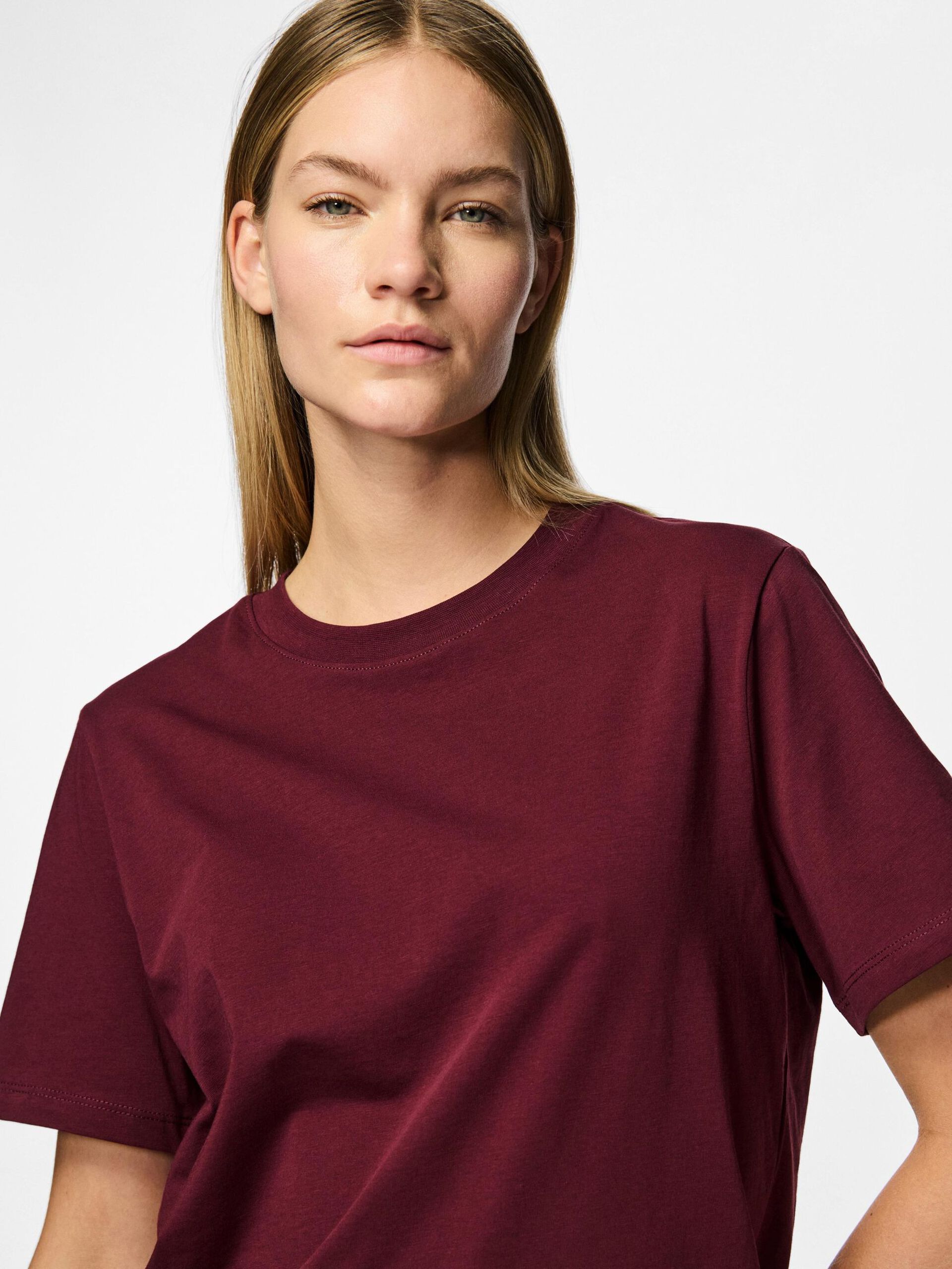 Carousel image - PCRIA - COTON T-SHIRT, Tawny Port | 4