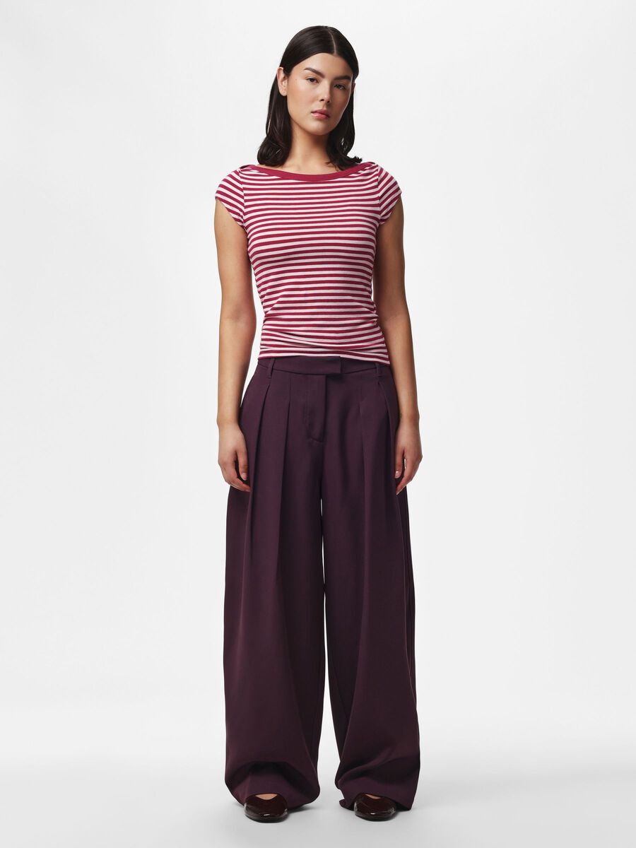 Carousel image 1 PCOLIVIA BARREL  TROUSERS, Plum Perfect