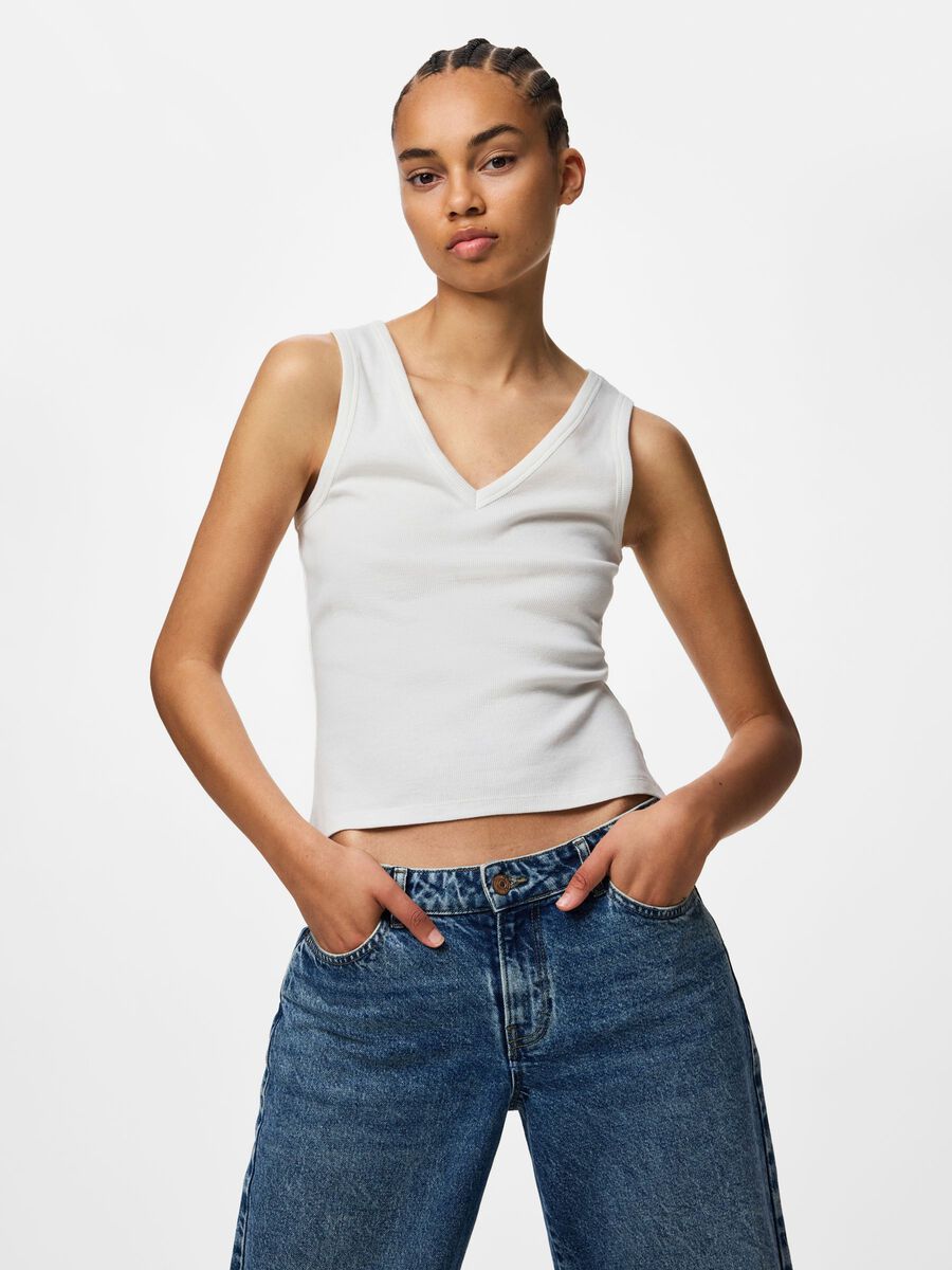 Carousel image - PCBELLA V-NECK TANK TOP, Bright White | 6