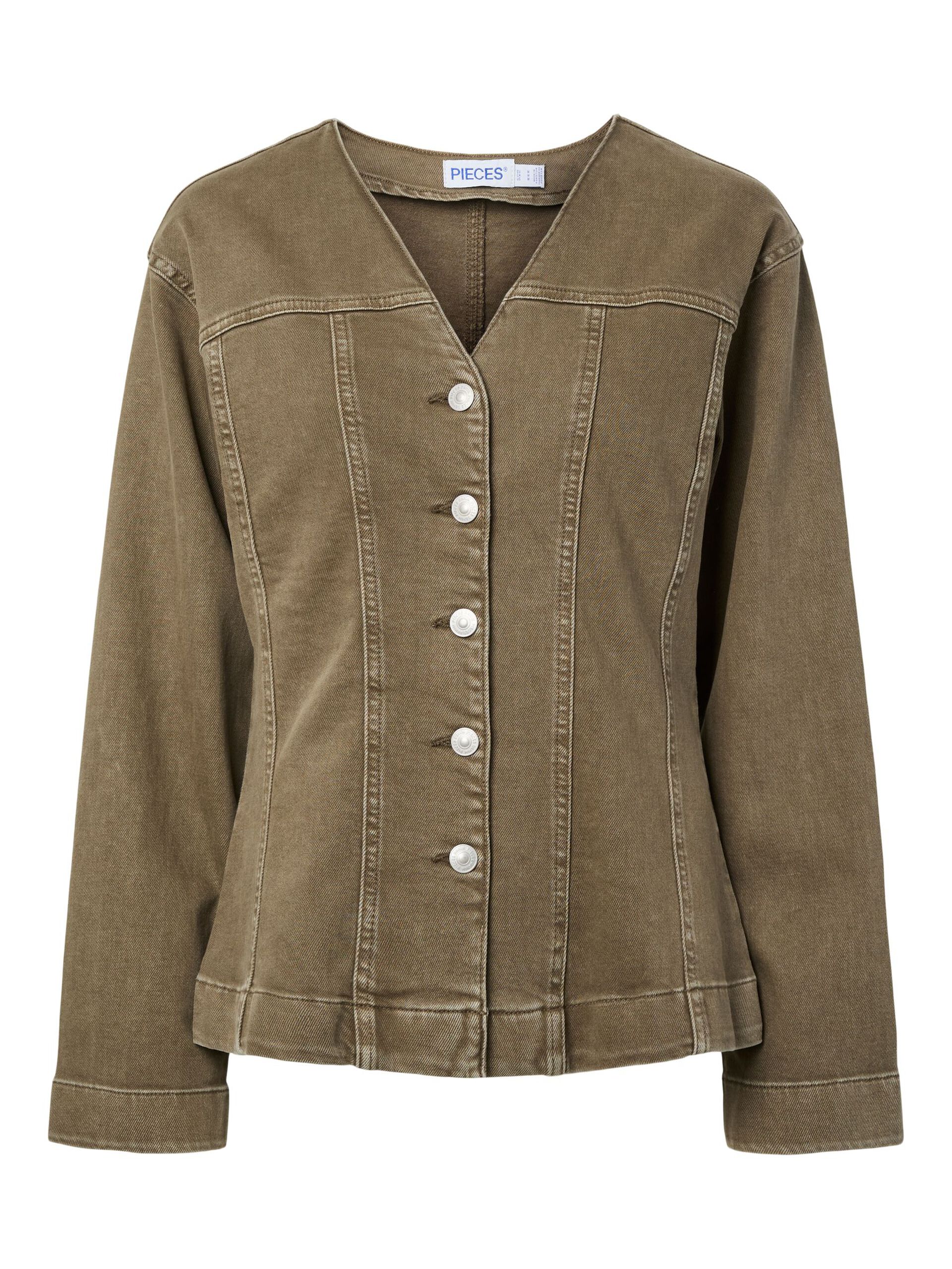 Carousel image - PCSILKE JEANSHEMD, Military Olive | 6