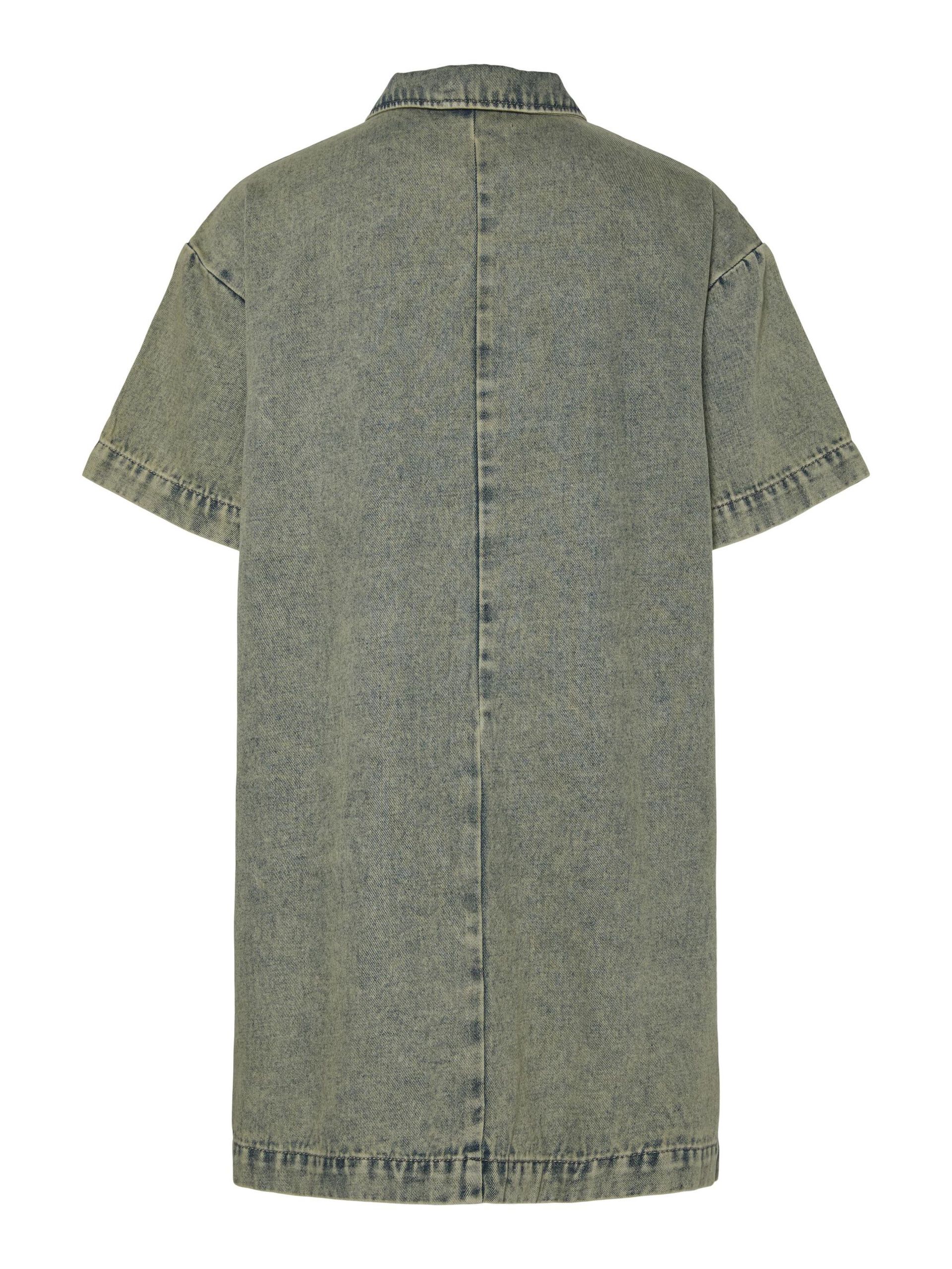 Carousel image - PCDRIA DENIM DRESS, Deep Lichen Green | 6