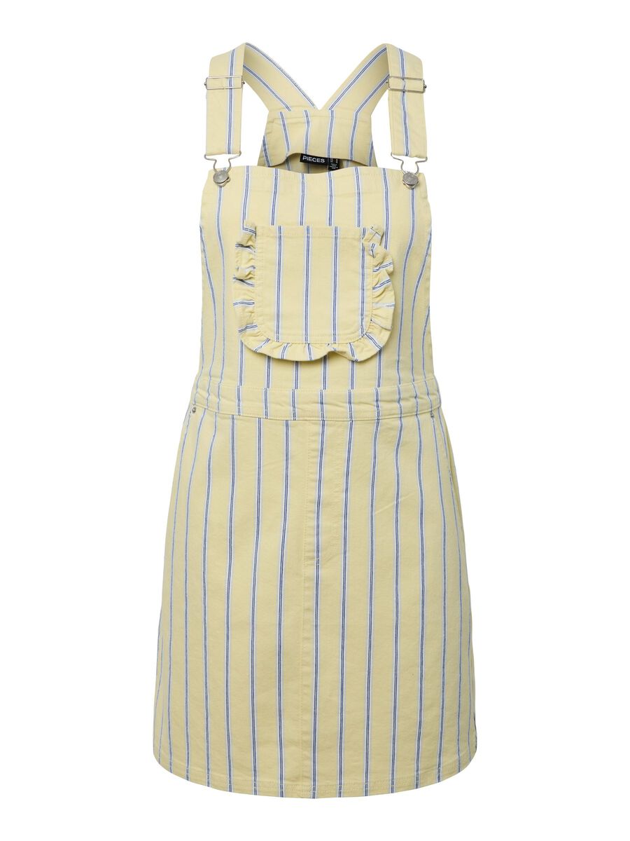 Product carousel image - PCBILLO DUNGAREE DENIM DRESS, French Vanilla | 2