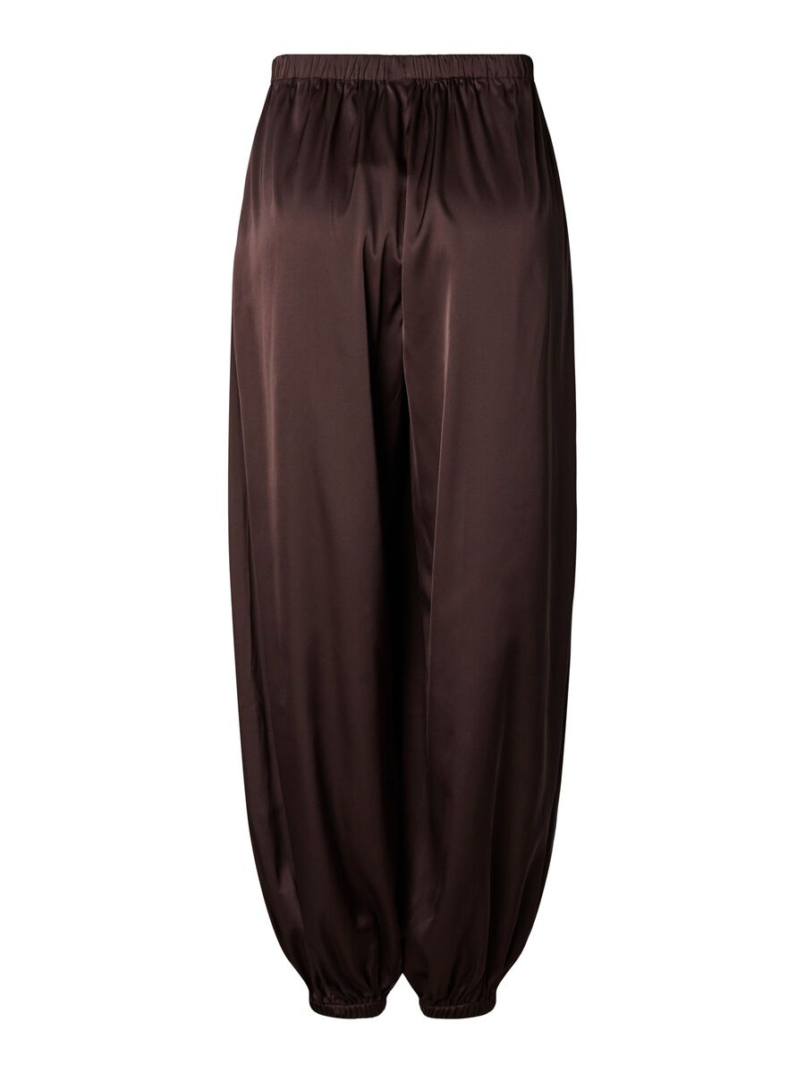 Product carousel image - PCFESTA MW SATIN BALLOON TROUSERS, Hot Fudge | 2