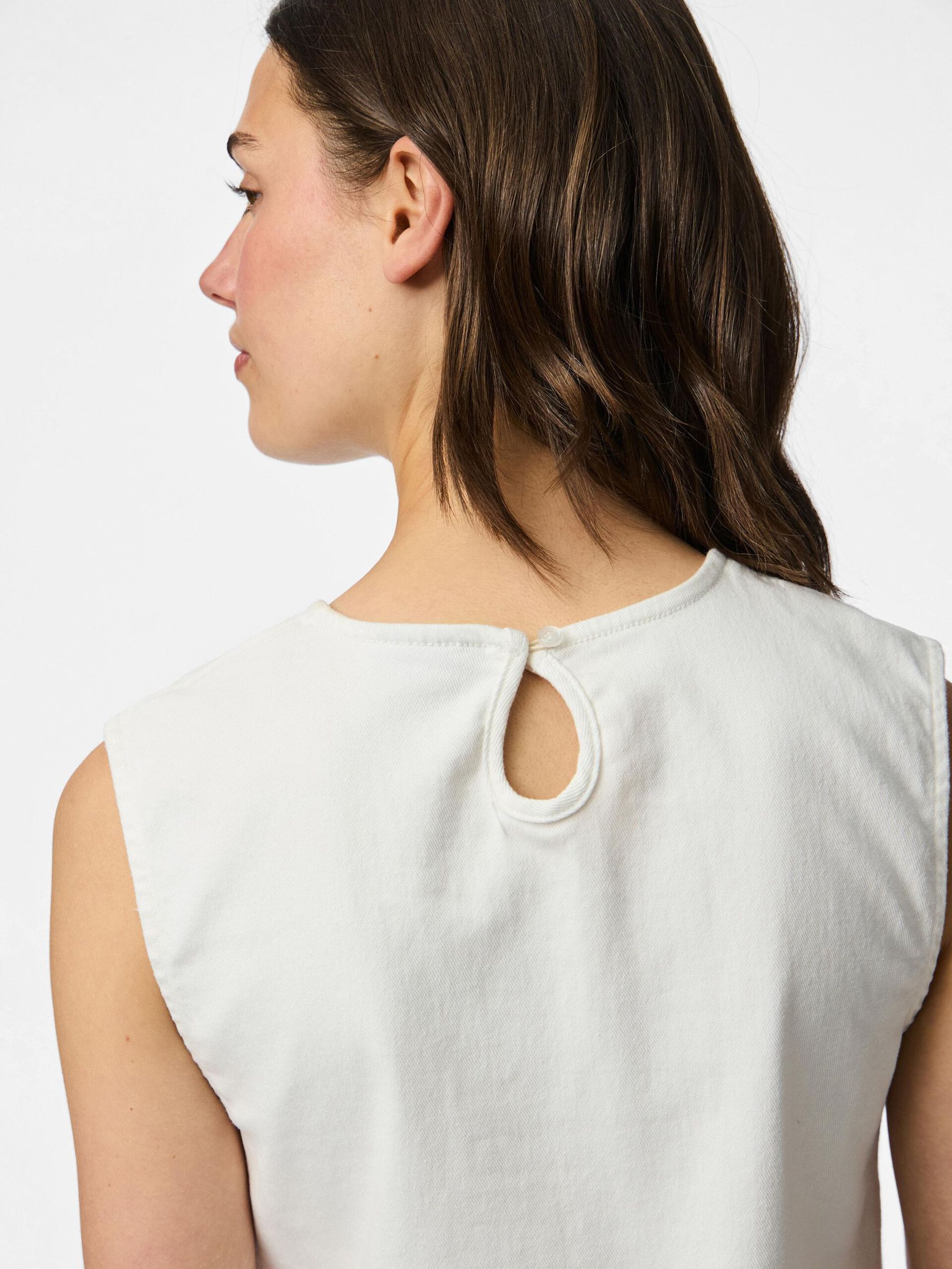 Carousel image - PCMONICA DENIM MINI DRESS, White Denim | 4