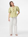 Product image thumbnail - PCJOLLY STRIK TOP MET POFMOUWEN, Sage Green | 3