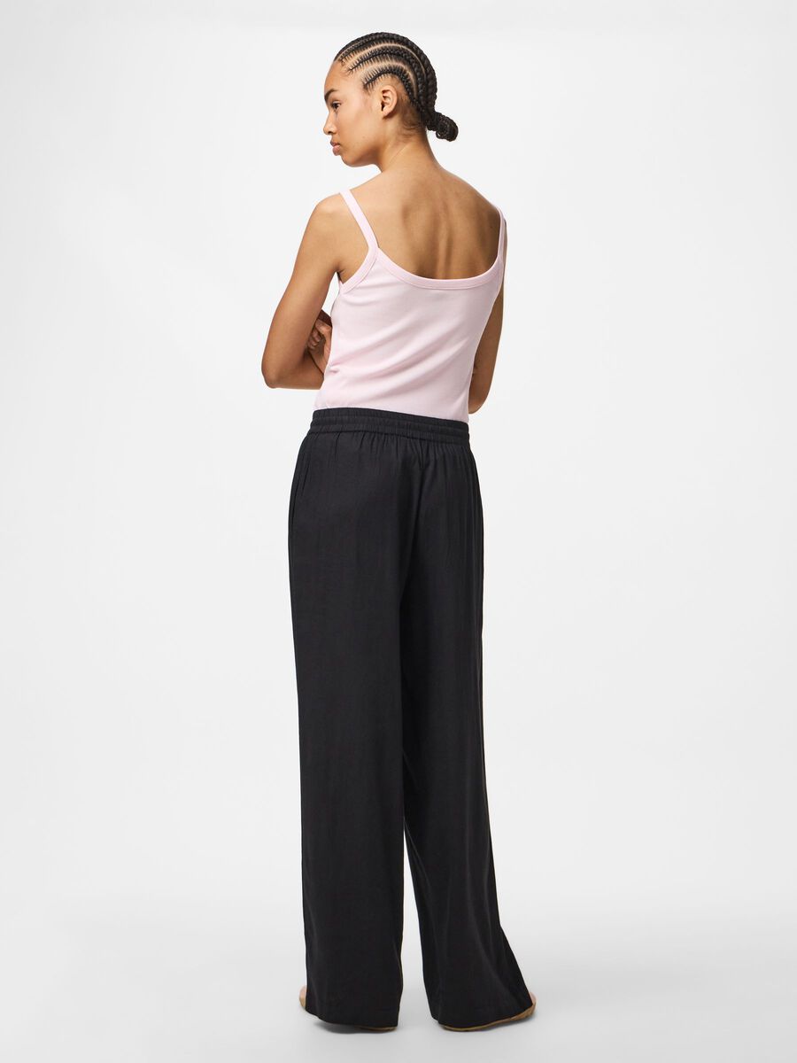 Product carousel image - PANTALONES DE PIERNA ANCHA, Black | 2