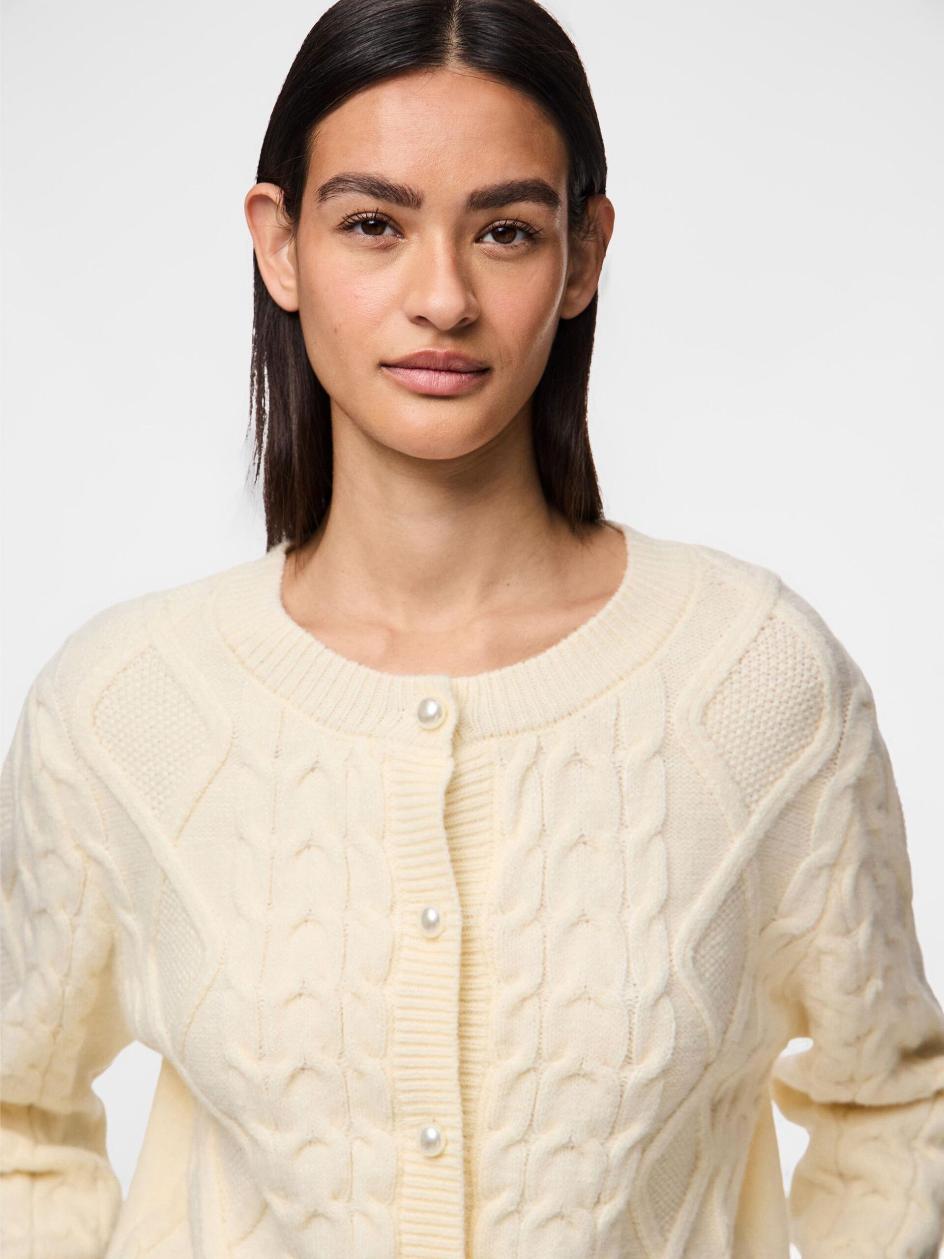 Carousel image - CARDIGAN A MAGLIA, Cloud Dancer | 4