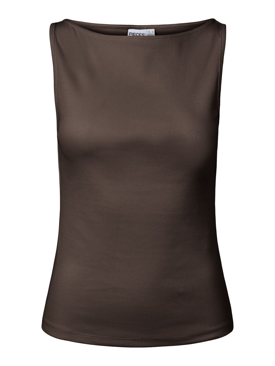 Carousel image - PCMAY - COL BATEAU TOP SANS MANCHES, Hot Fudge | 1
