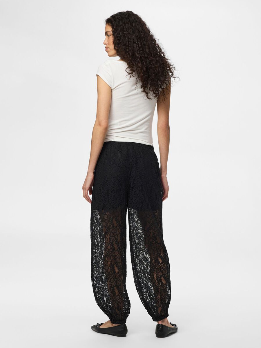 Product carousel image - PCALINE HW BALLOON LACE  TROUSERS, Black | 2