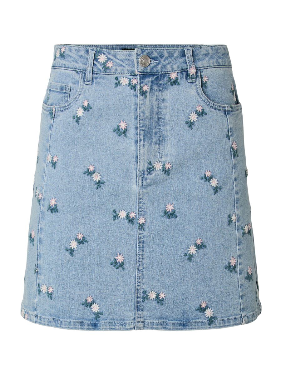 Product carousel image - PCFLORA HW SHORT DENIM SKIRT, Light Blue Denim | 1