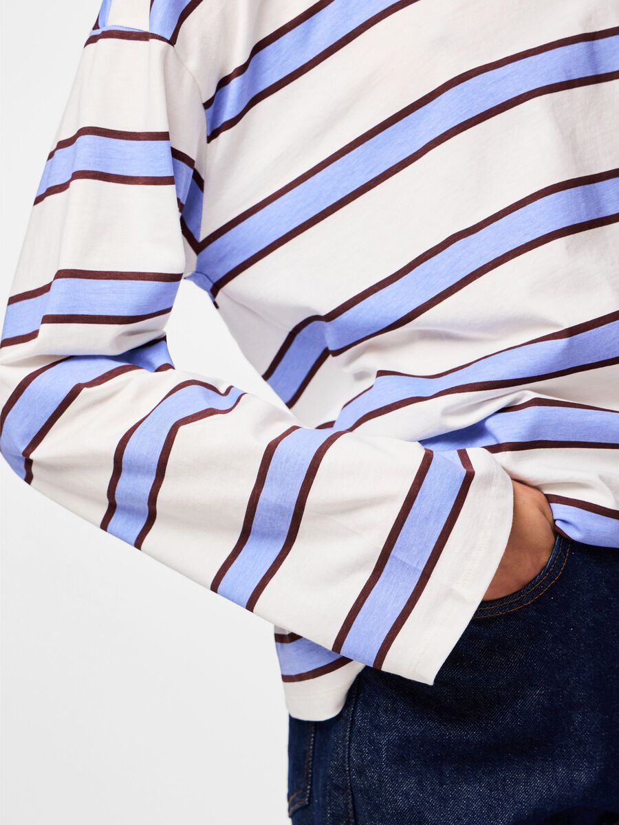 Carousel image - PCMILA LOOSE T-SHIRT MET LANGE MOUWEN, Hydrangea | 4