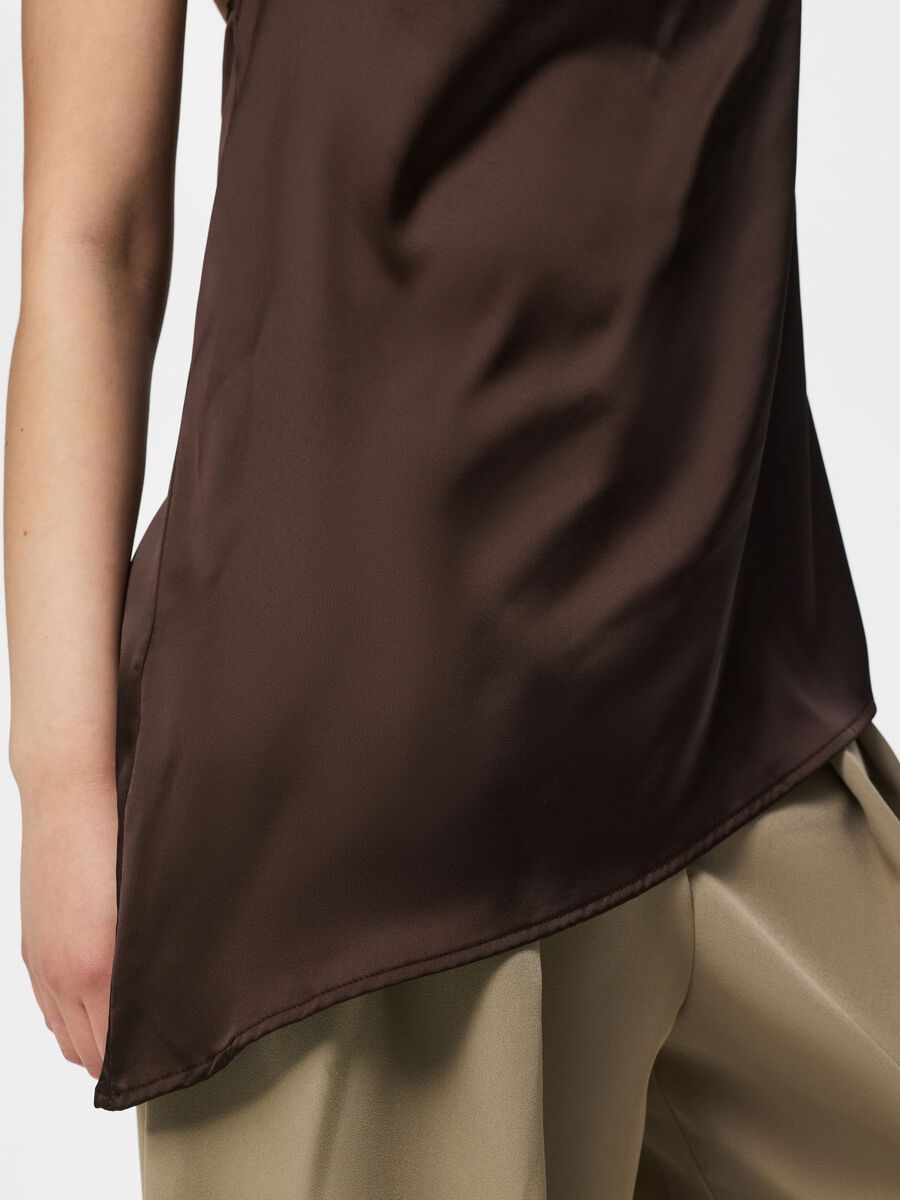 Carousel image - PCFESTA HALTER SATIJN TOP, Hot Fudge | 7