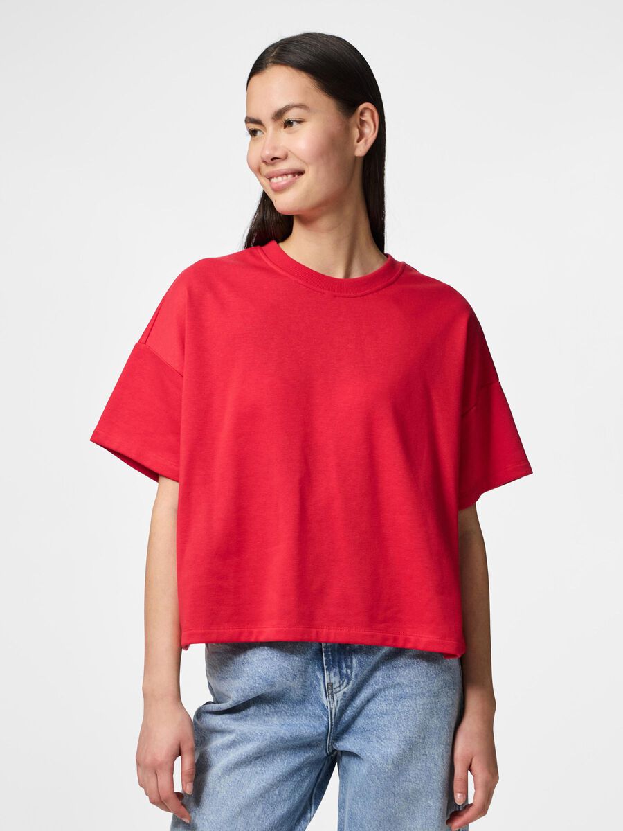 Product carousel image - PCCHILLI SHORT SLEEVED TOP, Poppy Red | 1