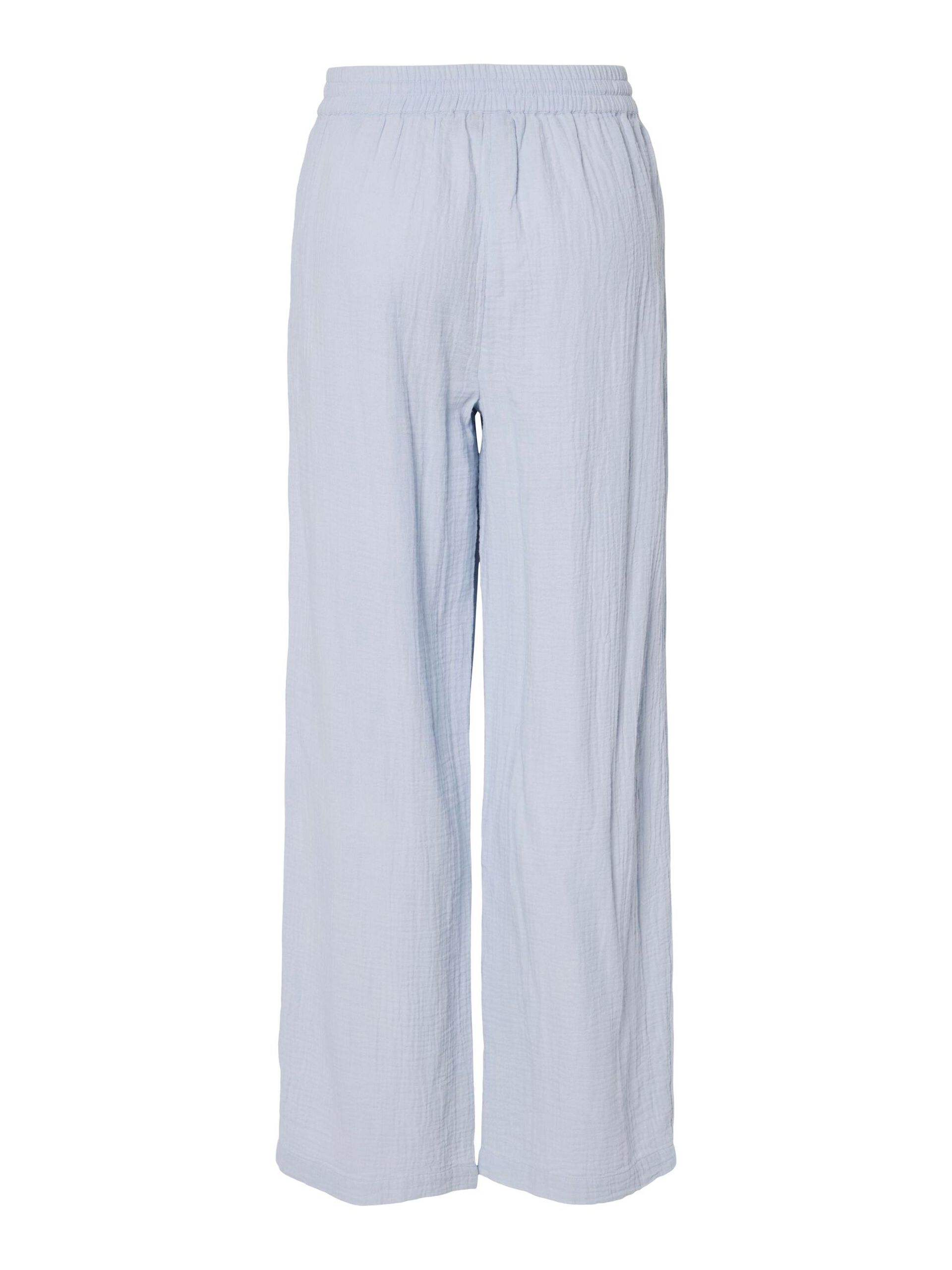 Carousel image - PCSASTINA HW MUSSELIN WIDE-LEG TROUSERS, Cashmere Blue | 7