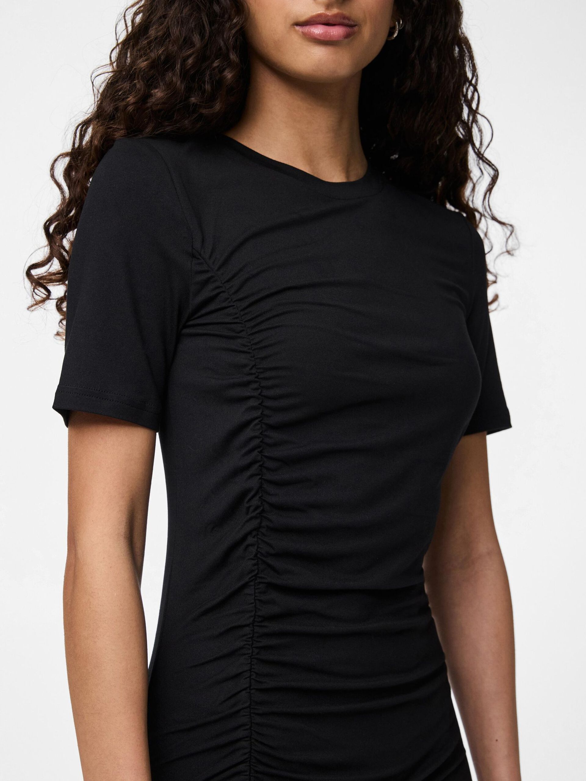 Carousel image - PCELLY RUCHING MINI DRESS, Black | 4