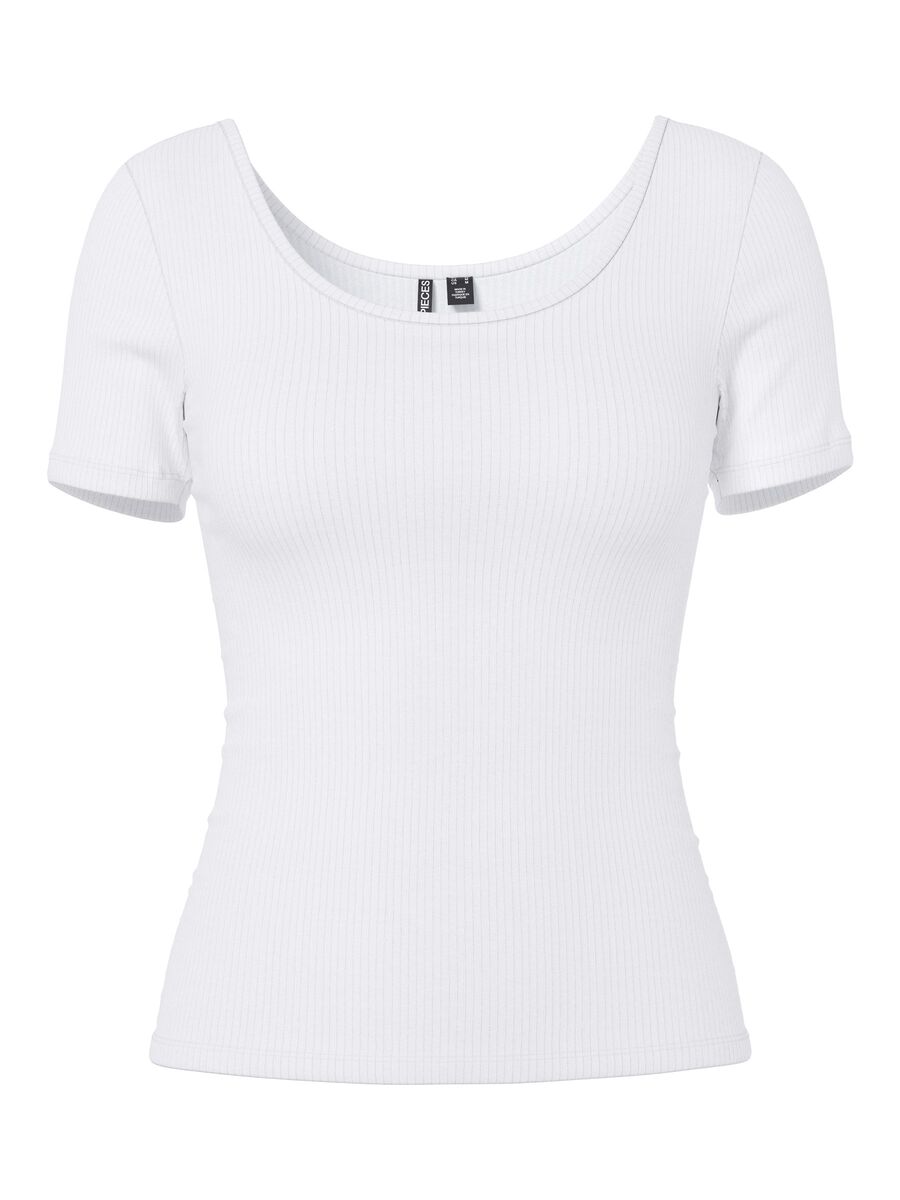 Carousel image - PCKITTE RIB T-SHIRT, Bright White | 5