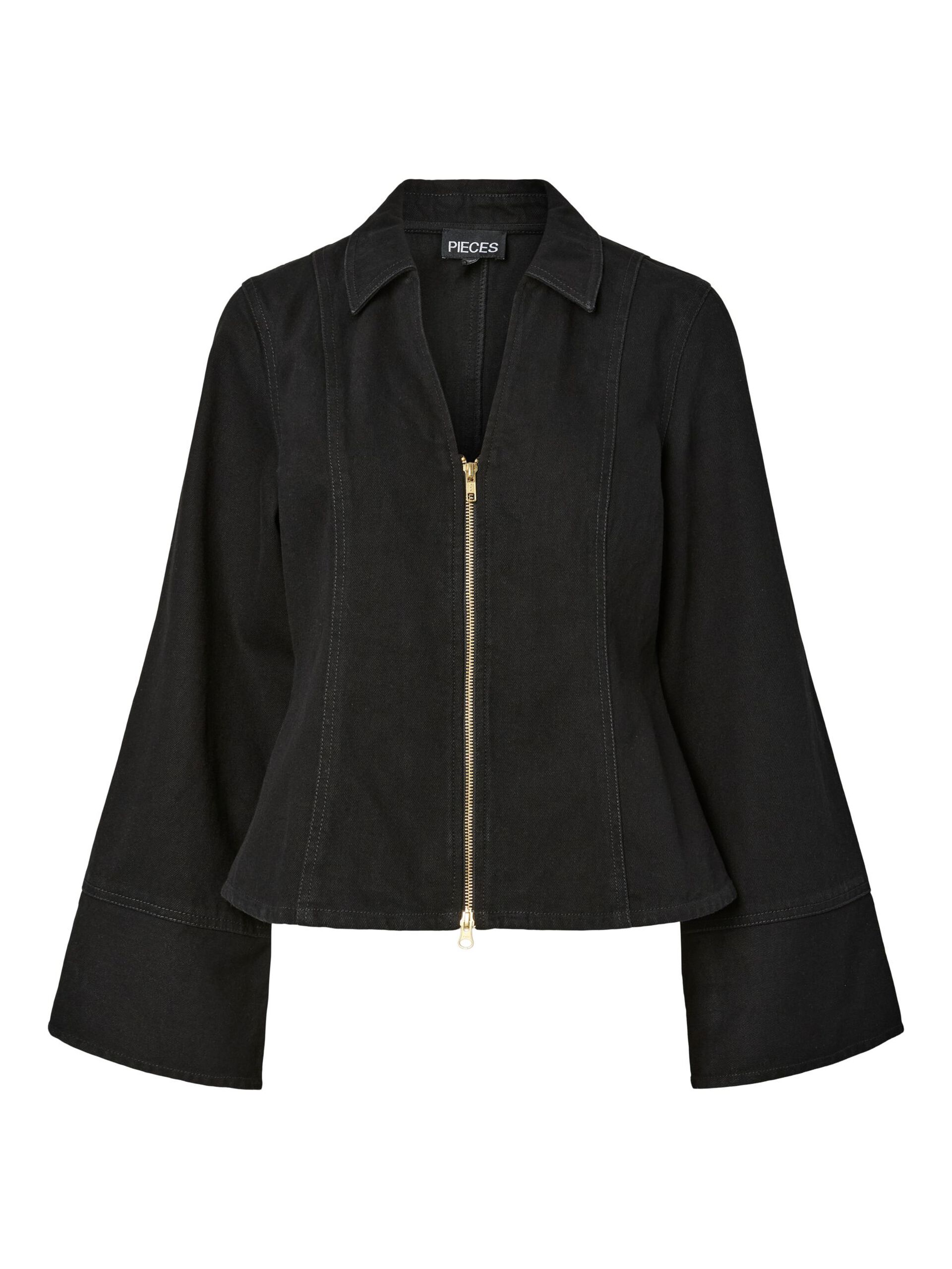Carousel image - PCFLORA FITTED DENIM JACKET, Black | 8