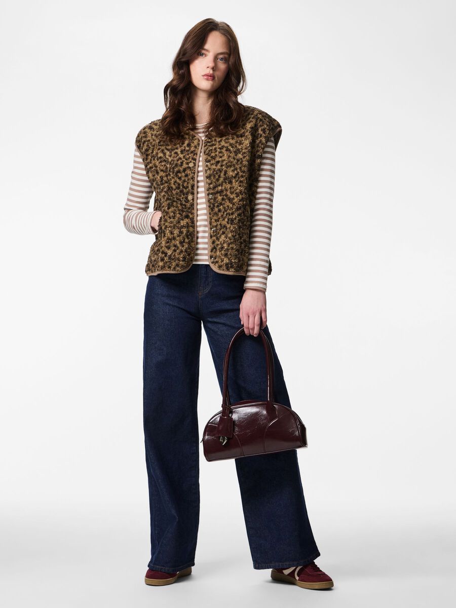 Carousel image - PCKATTY TEDDY  GILET, Tannin | 3