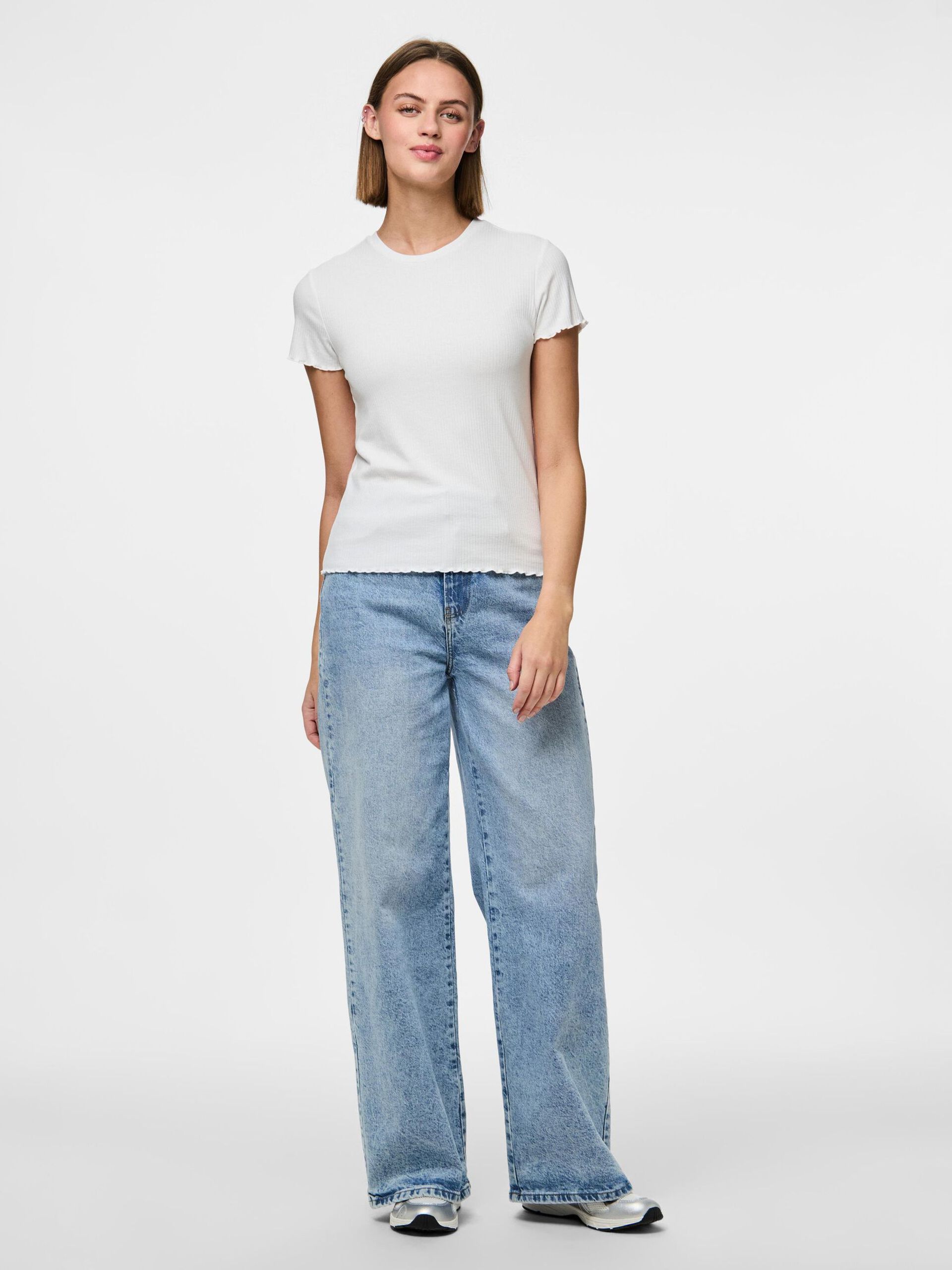 Carousel image - PCNICCA - CÔTELÉ T-SHIRT, Bright White | 3