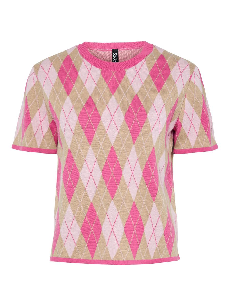Product carousel image - PCFARLEY HARLEQUIN KNITTED TOP, Pink Tulle | 2