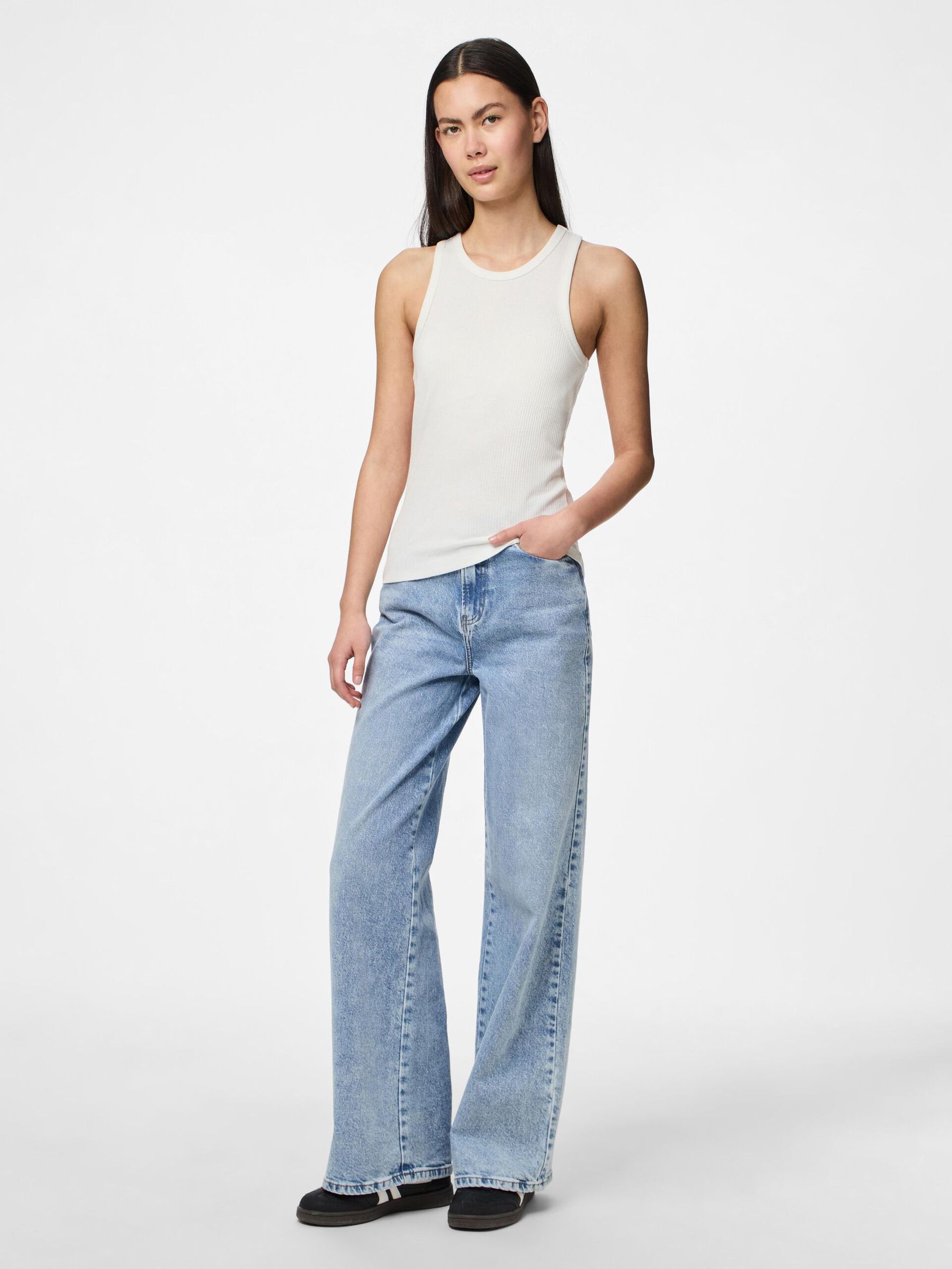 Carousel image - PCRUKA RIBBED TANK TOP, Cloud Dancer | 3