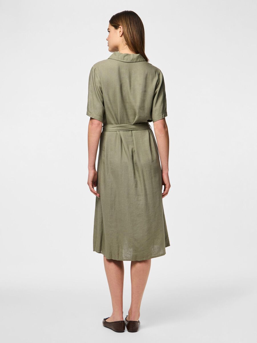 Carousel image - PCPIA LINNENMIX BLOUSEJURK, Deep Lichen Green | 2