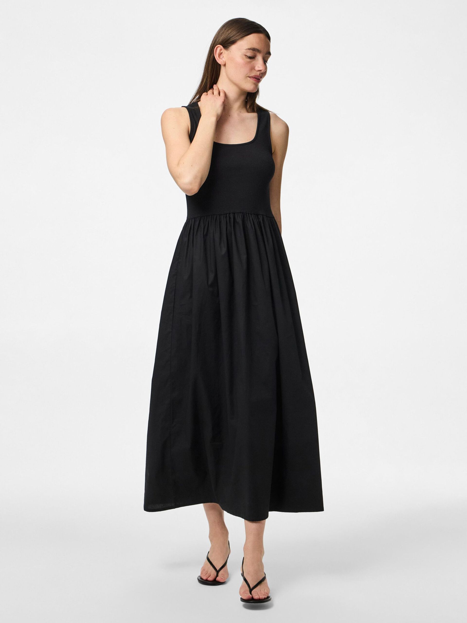 Carousel image - PCDULLA ROBE MI-LONGUE, Black | 3