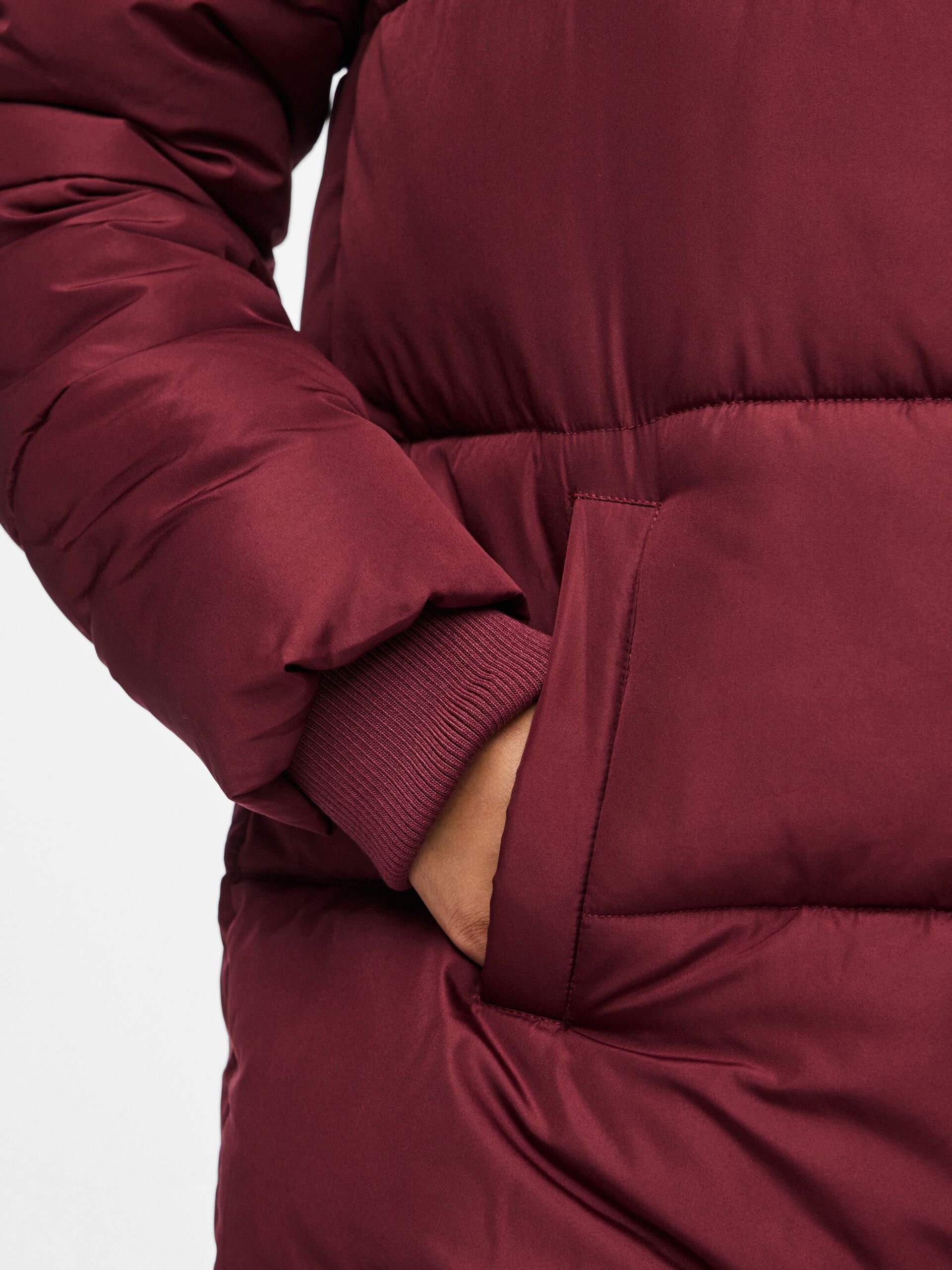 Carousel image - PCBEE LONG PADDED JACKET, Tawny Port | 4