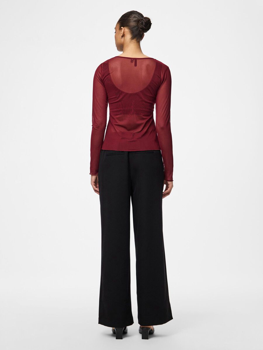 Carousel image - PCJULLI MESH TOP, Tawny Port | 2