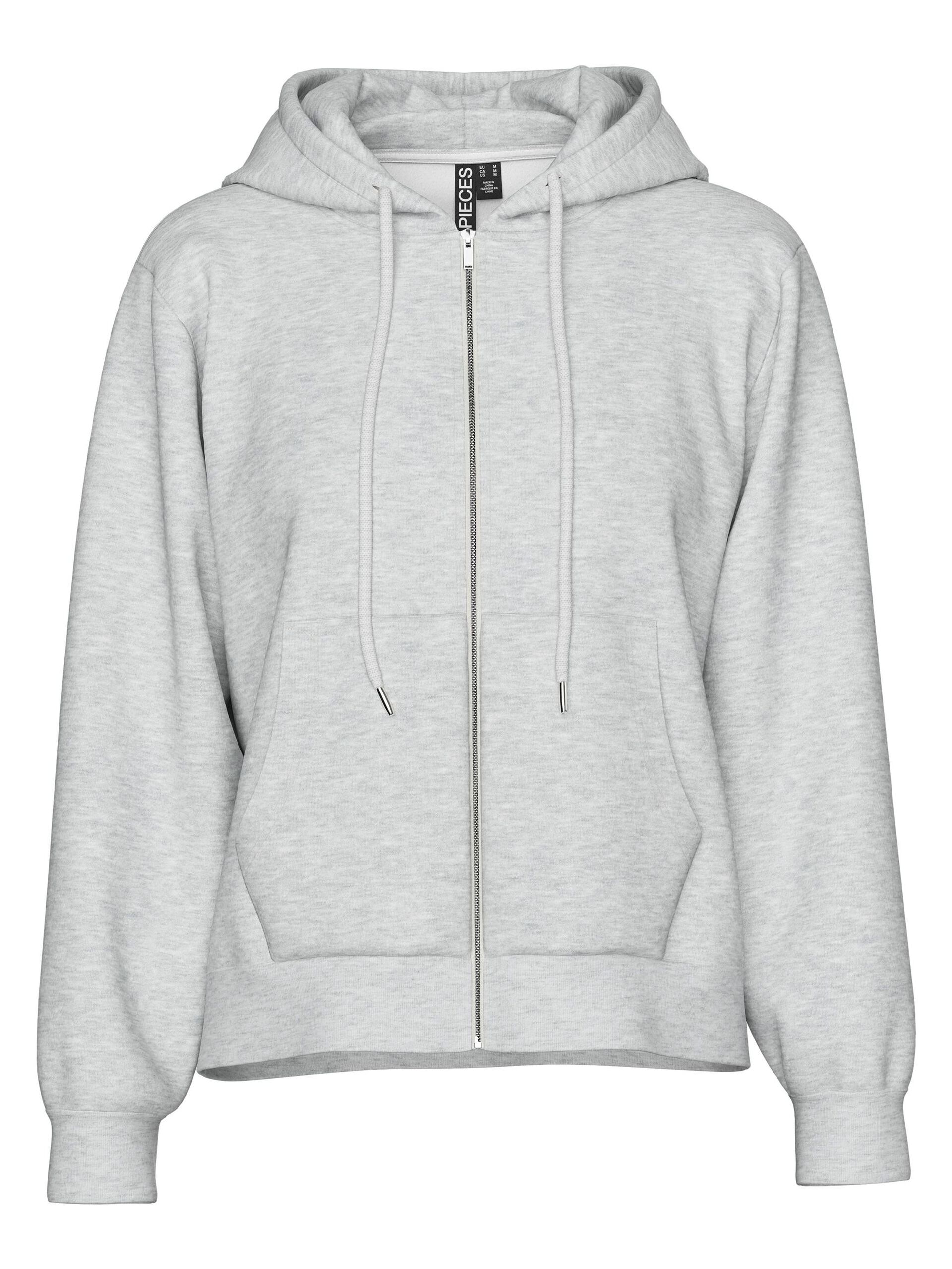 Carousel image - PCCHILLI ZIP-UP HOODIE, Light Grey Melange | 7