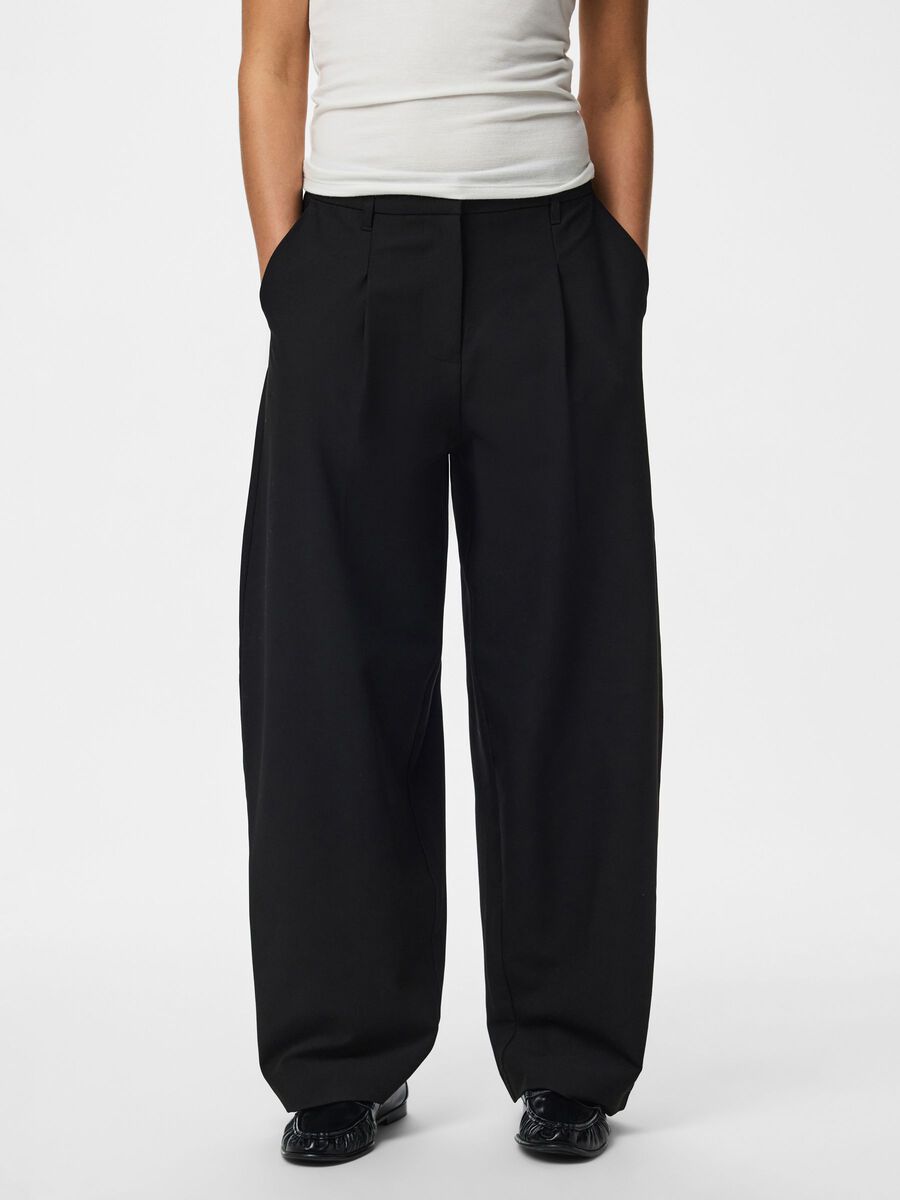Product carousel image - PCBOSELLA MW BARREL TROUSERS, Black | 1