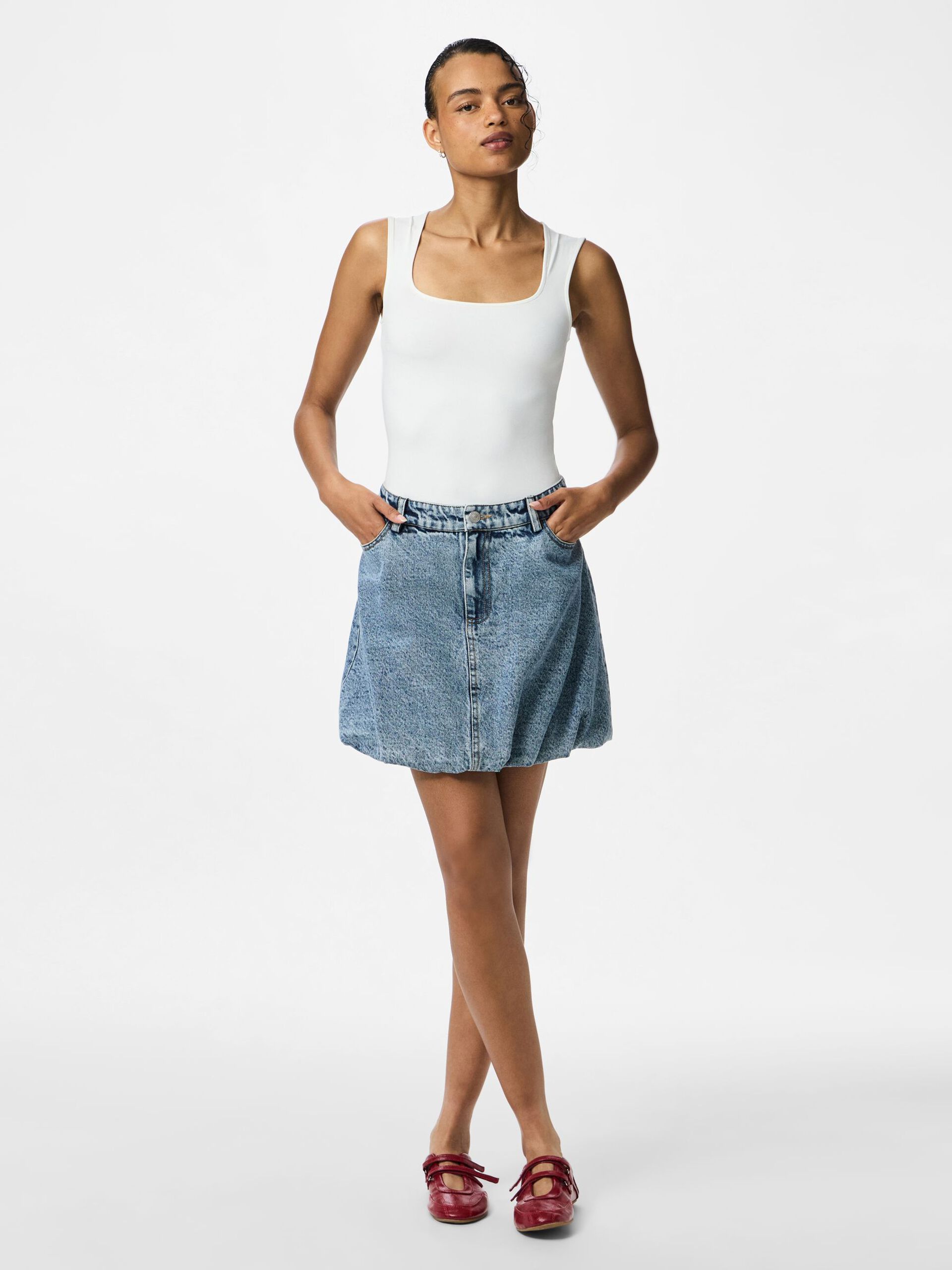Carousel image - FALDA VAQUERA, Light Blue Denim | 3