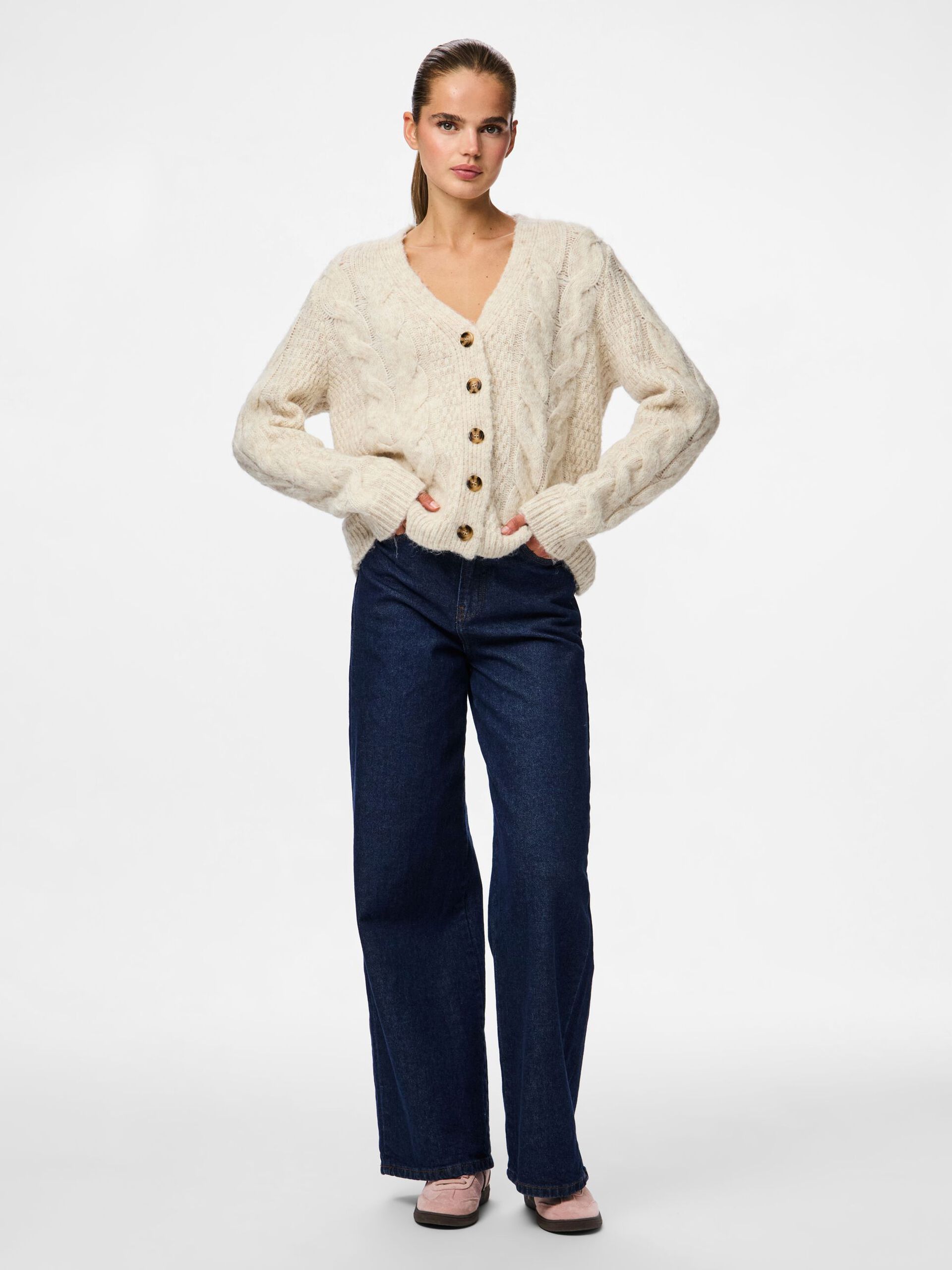 Carousel image - PCNINA KNITTED CARDIGAN, Birch | 3