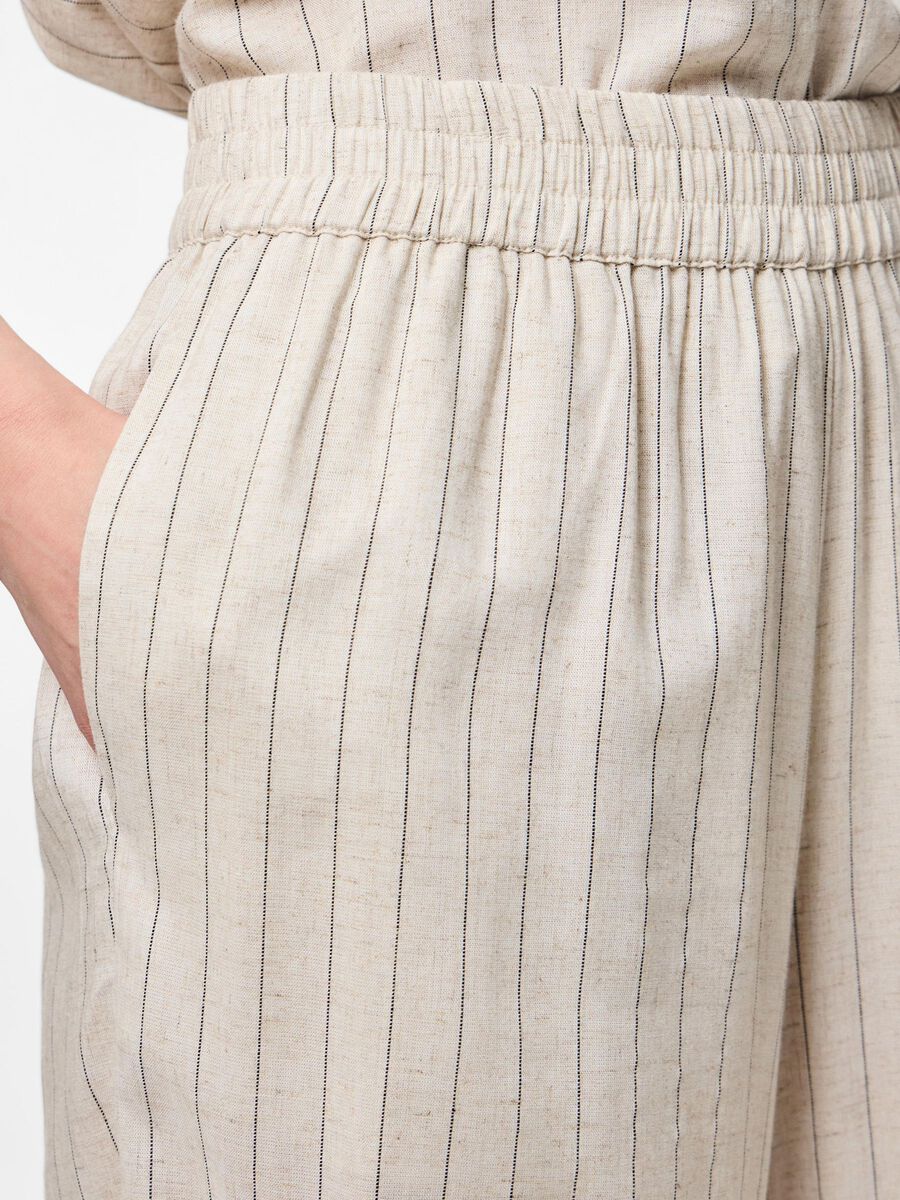 Carousel image - PCPIA LINEN BLEND CULOTTES, Birch | 4