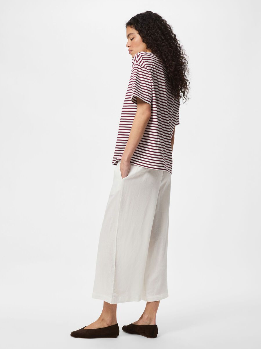 Carousel image - PCPIA LEINENMIX CULOTTES, Bright White | 2