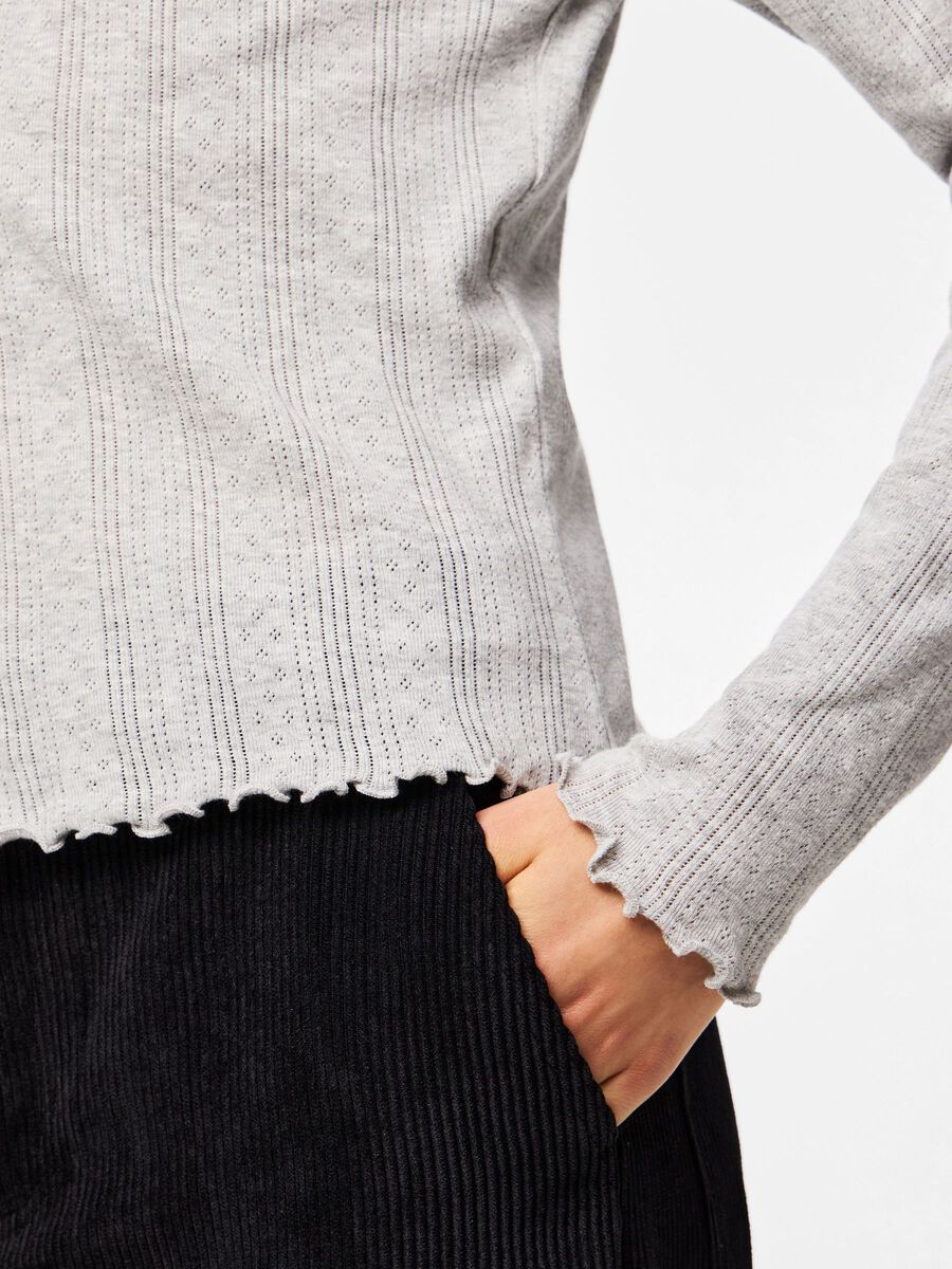 Carousel image - PCMARIE - POINTELLE CARDIGAN, Light Grey Melange | 4