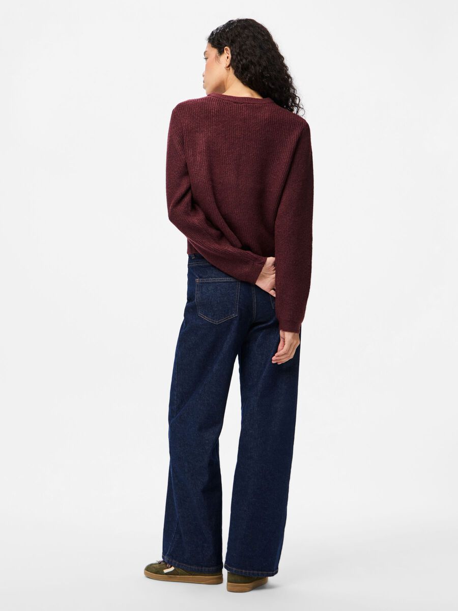 Carousel image - PCSILLY KNITTED CARDIGAN, Tawny Port | 2