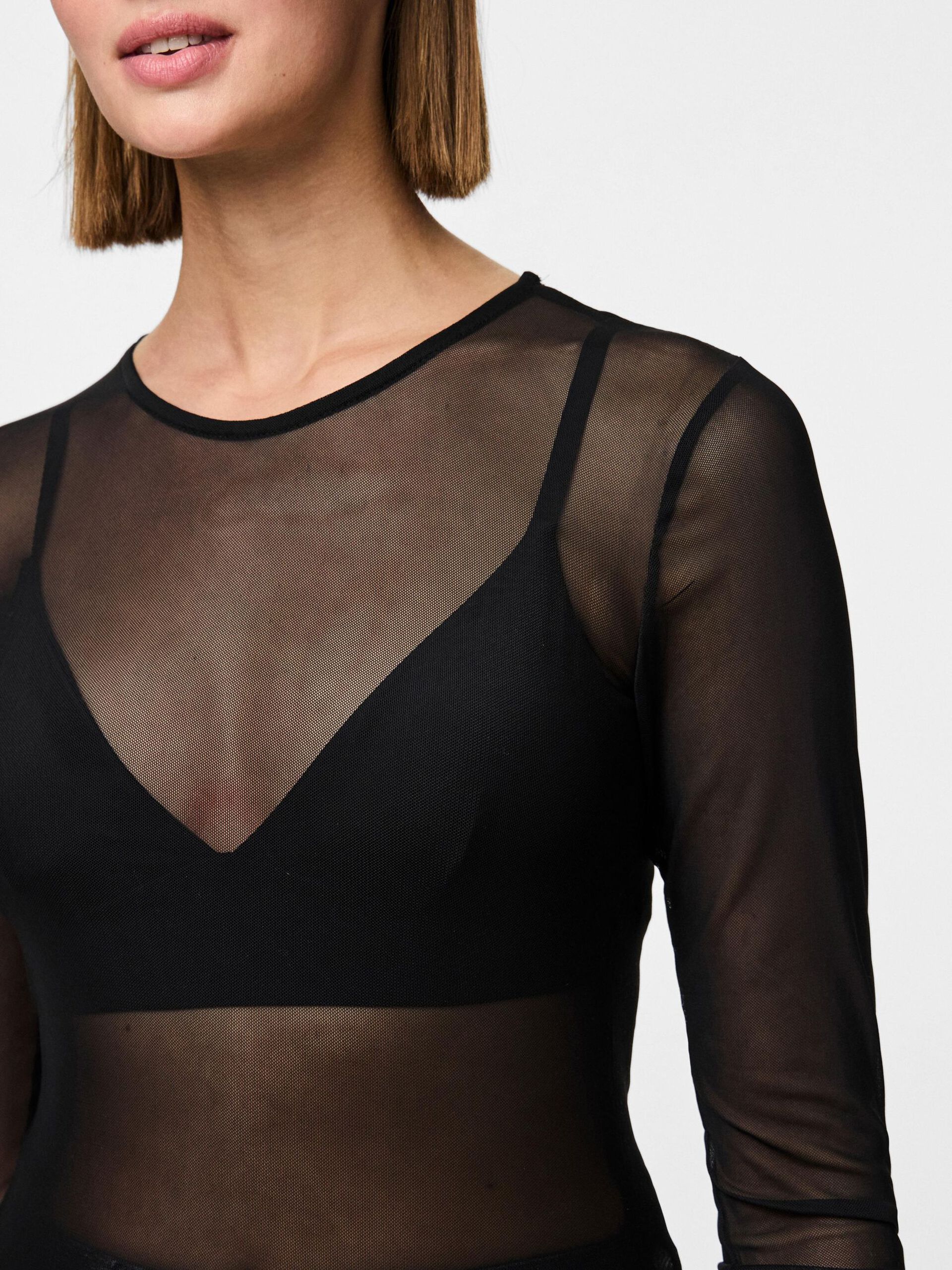 Carousel image - TOP DE MANGA LARGA, Black | 4