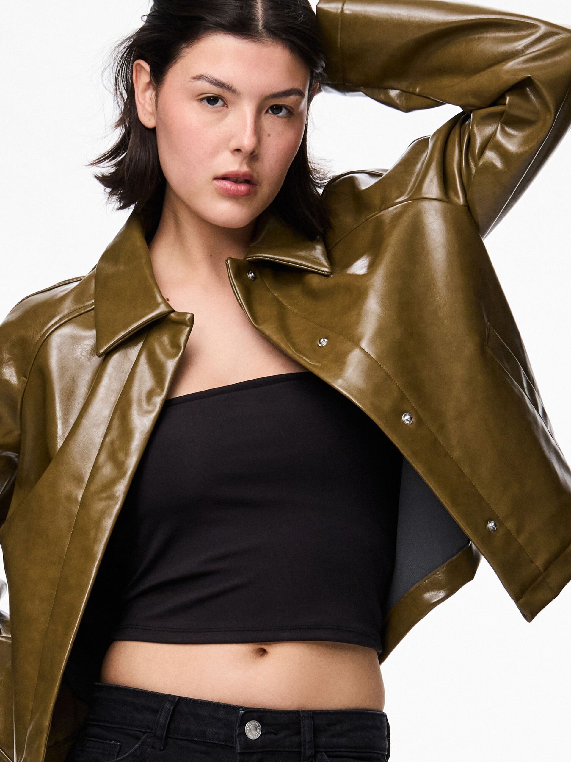 Carousel image - PCMERRY COATED JACKET, Military Olive | 4