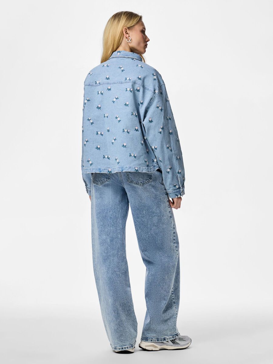 Product carousel image - PCFLORA JEANSSKJORTA, Light Blue Denim | 2