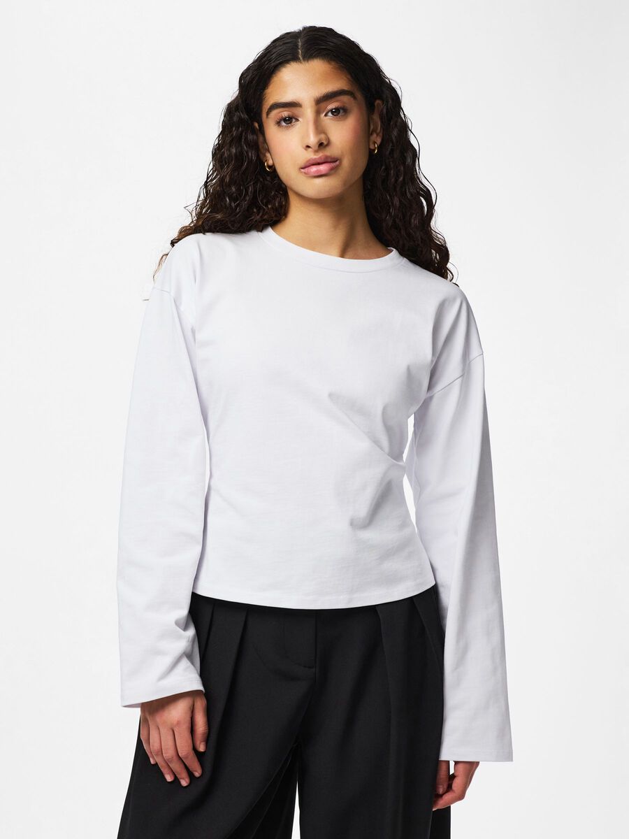 Product carousel image - PCAMY ZIP LONG-SLEEVED T-SHIRT, Bright White | 1