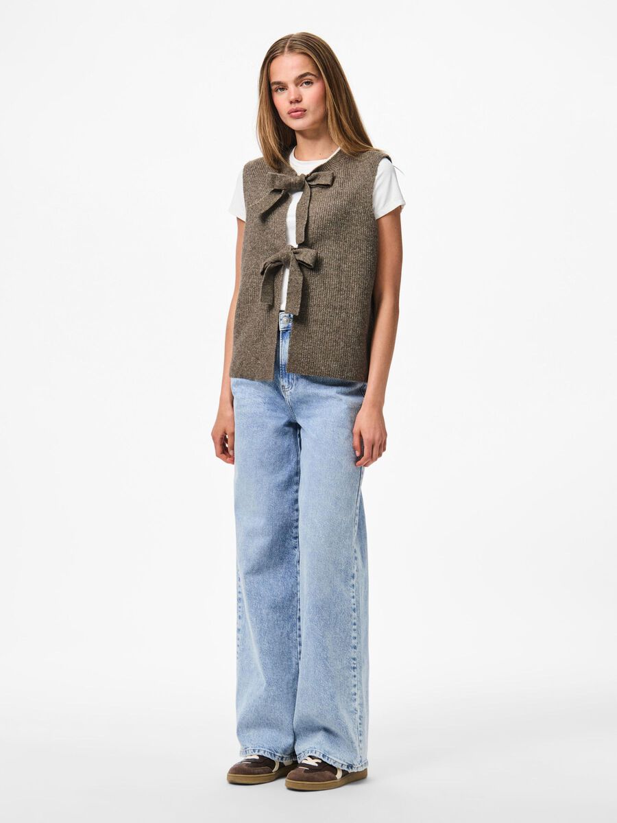 Carousel image - PCSILLY KNITTED VEST, Morel | 3