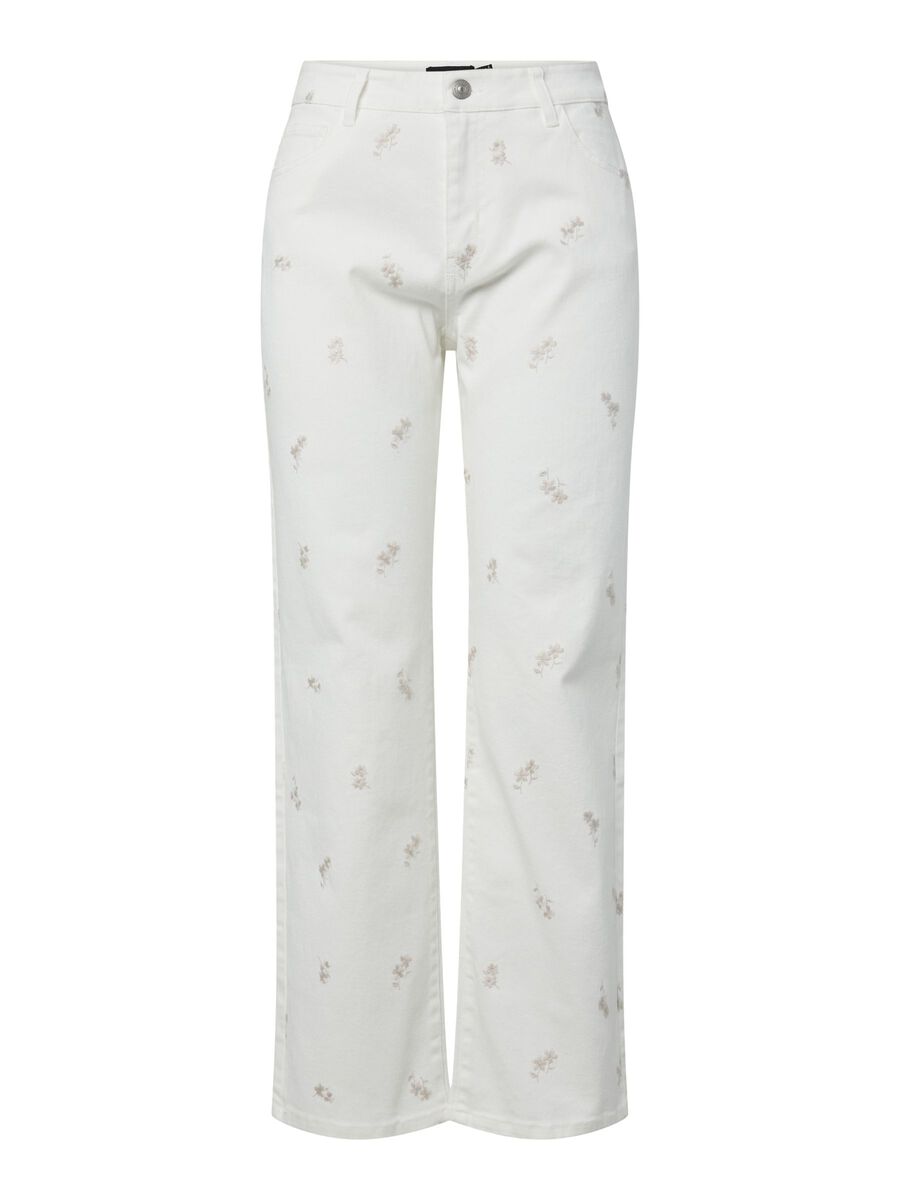 Product carousel image - PCVIOLET MW STRAIGHT FIT JEANS, Cloud Dancer | 1