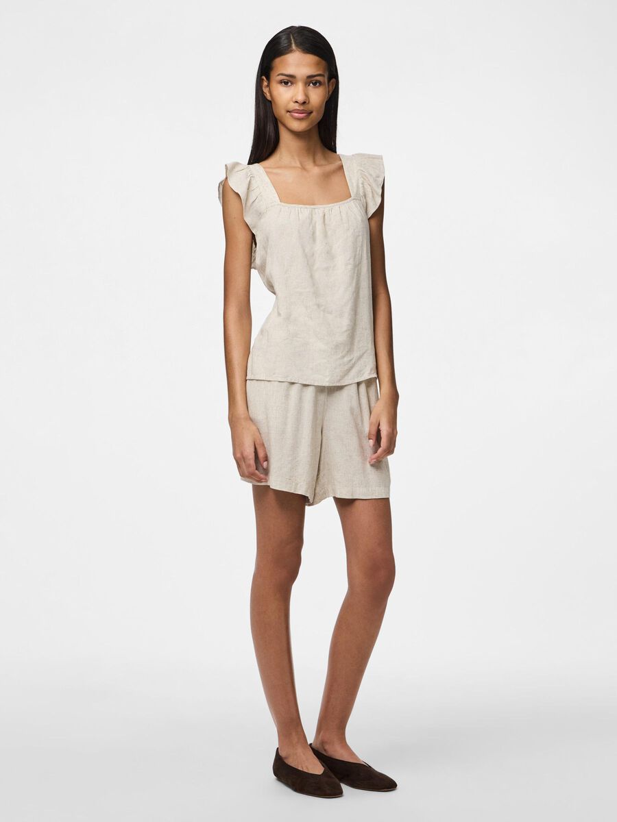Carousel image - PCPIA LINEN BLEND SHORTS, Birch | 3