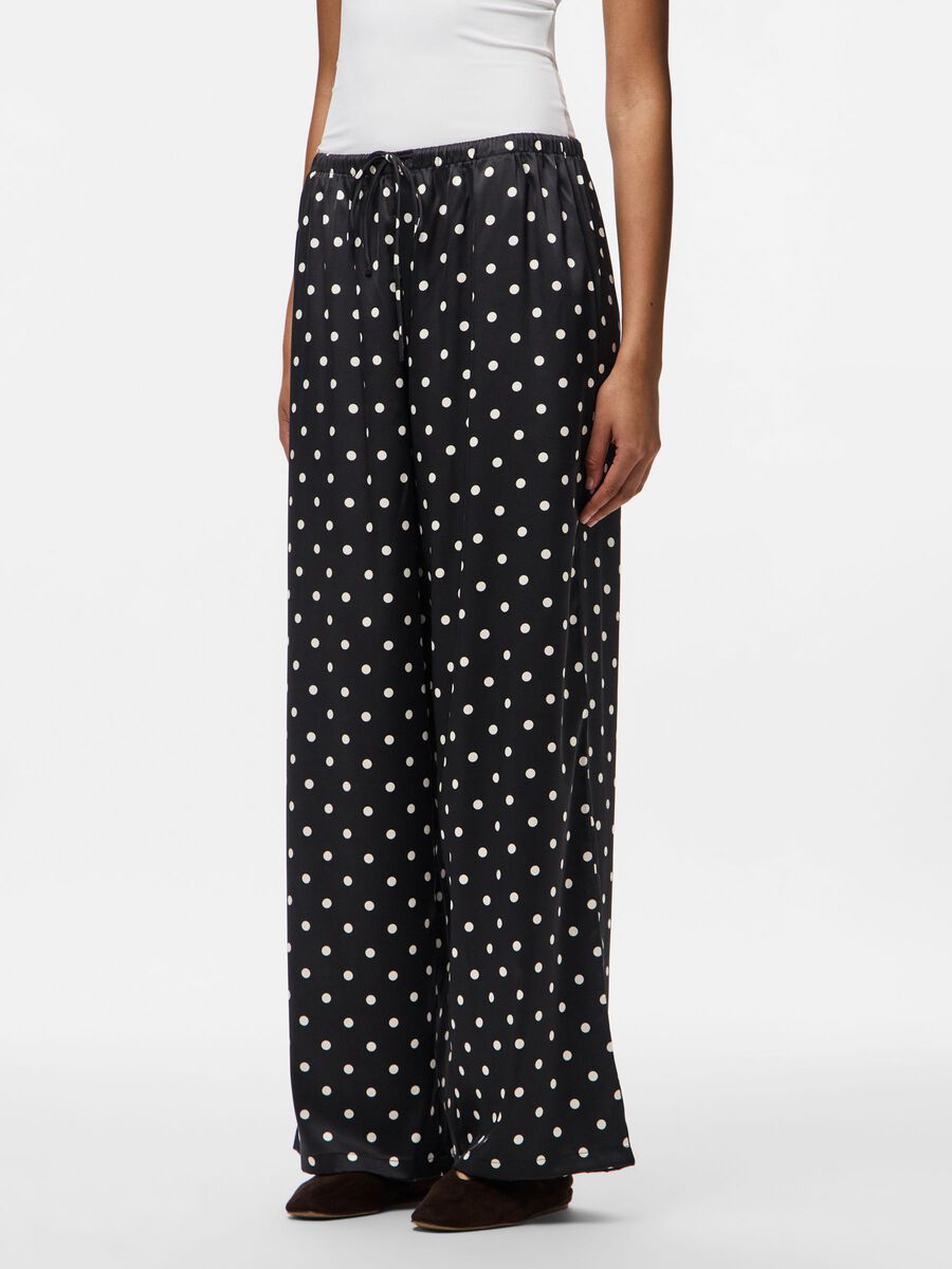 Product carousel image - PCJYTTA MW SATIN STRAIGHT-LEG TROUSERS, Black | 1